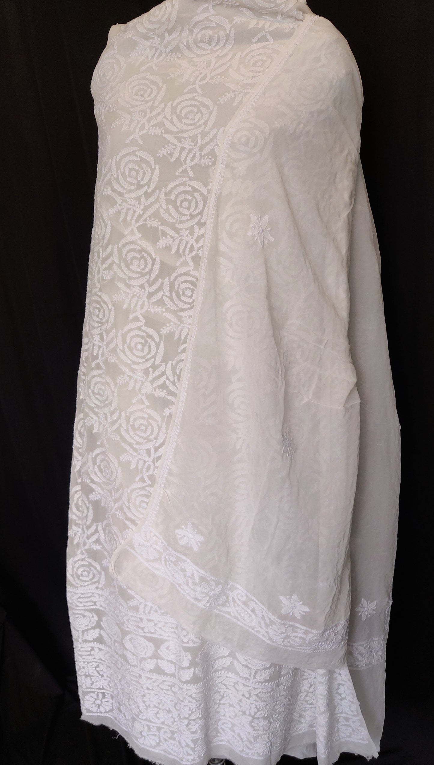 Pure georgette fine Chikankari Kurta and Dupatta