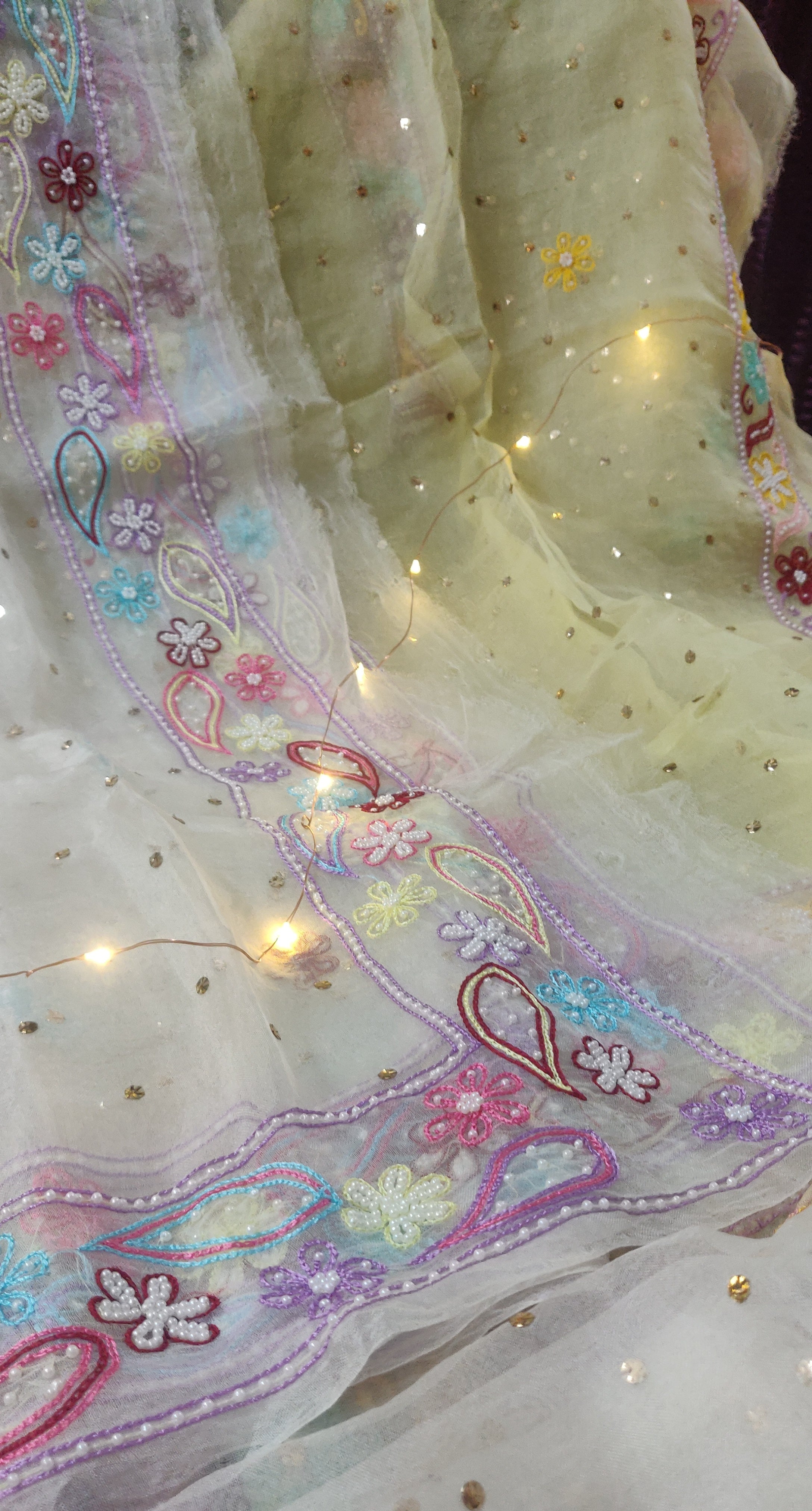 Off white heavy clearance dupatta