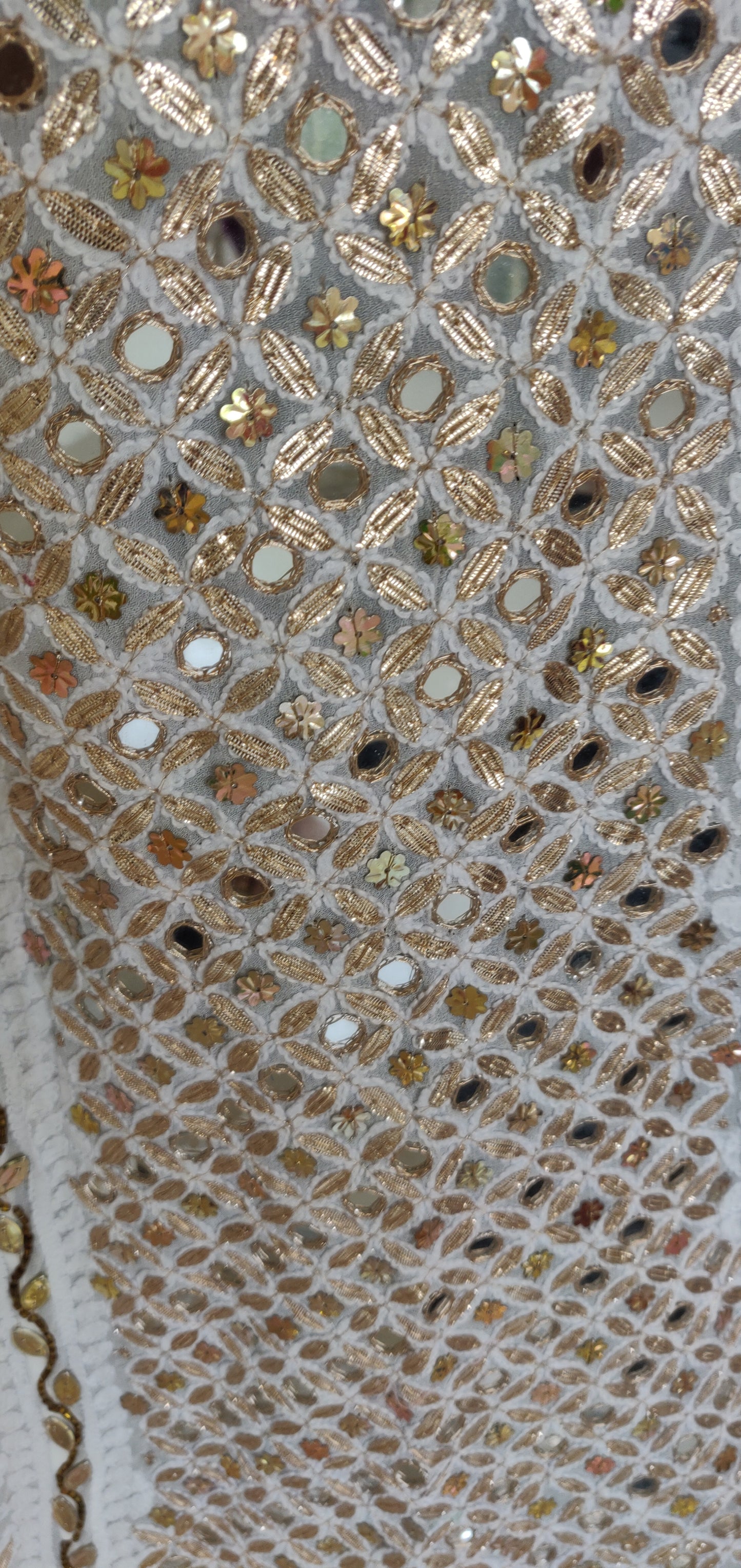 Ivory designer lehenga skirt with allover Chikankari and heavy embellishments Lehenga skirt