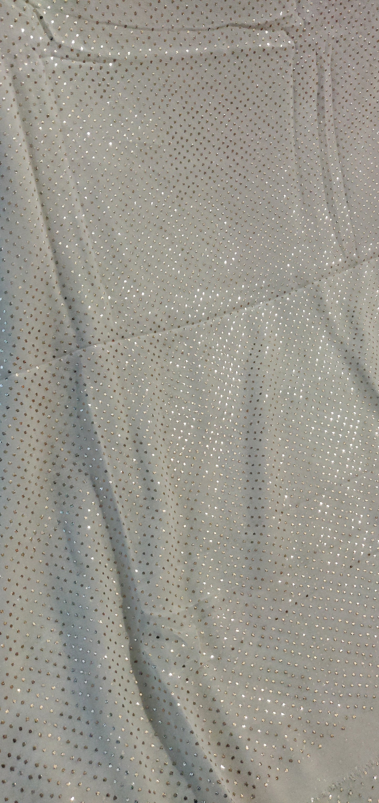 Ruhani Ivory Pure Georgette Allover bareek mukaish running material