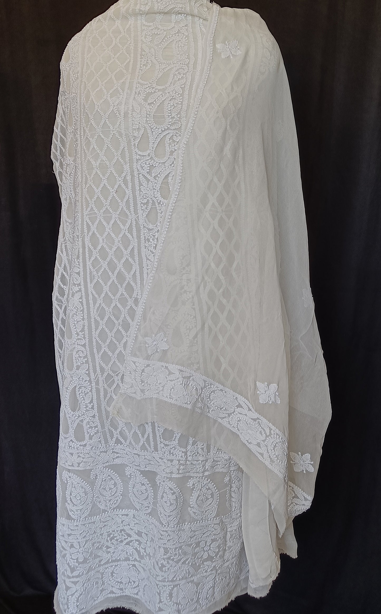 Pure georgette fine Chikankari Kurta and Dupatta