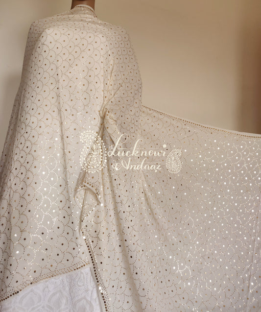 Ruhani allover heavy mukaish pure georgette dupatta