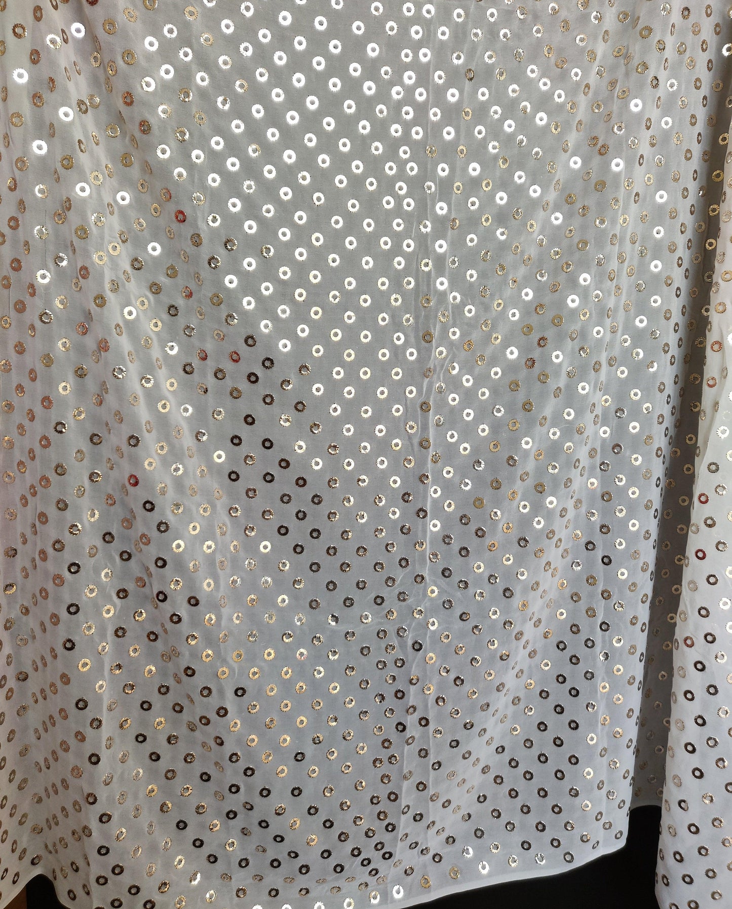 Pure georgette allover ring mukaish blouse piece - Lucknowi Andaaz