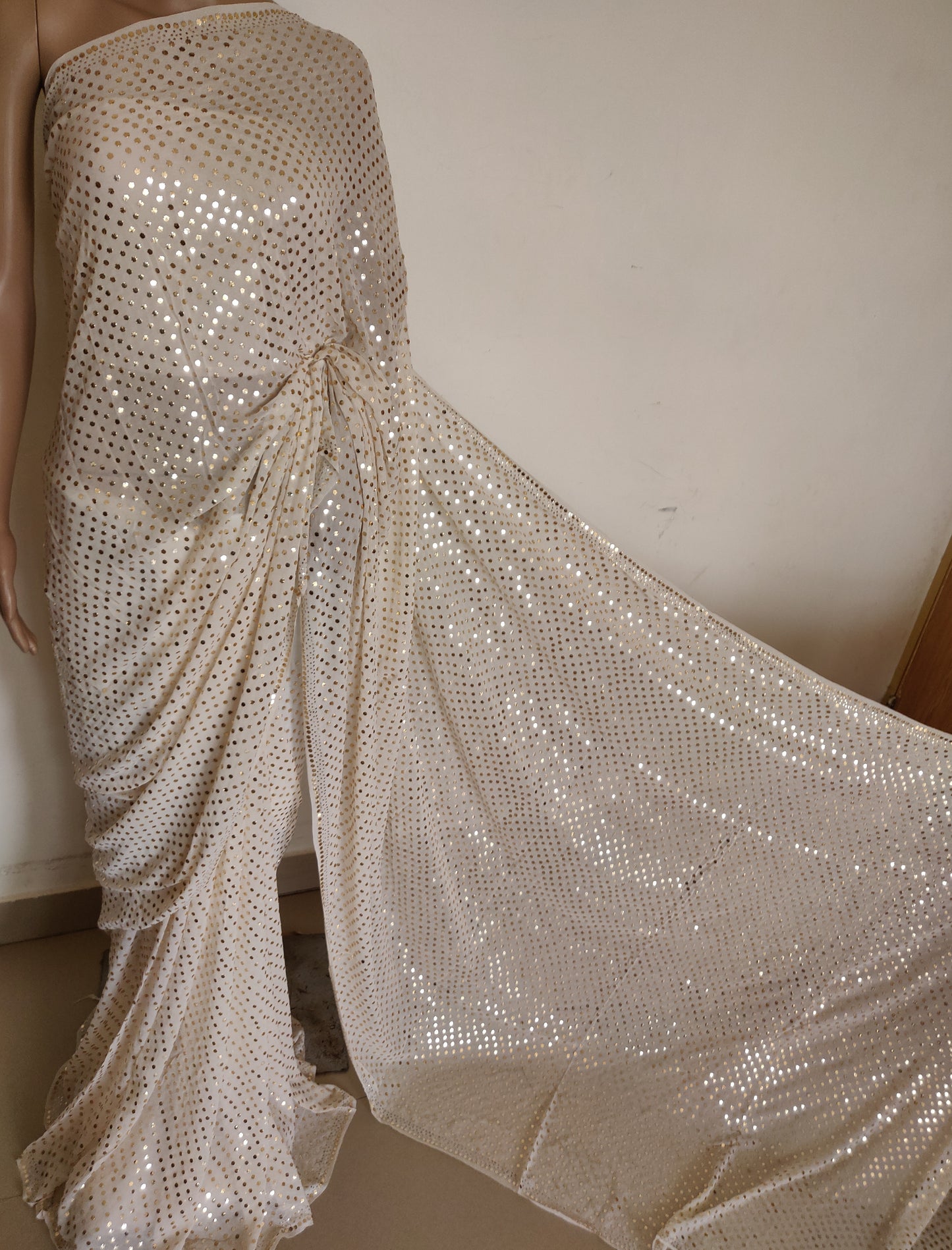 Ruhani allover mukaish Dana pure georgette saree