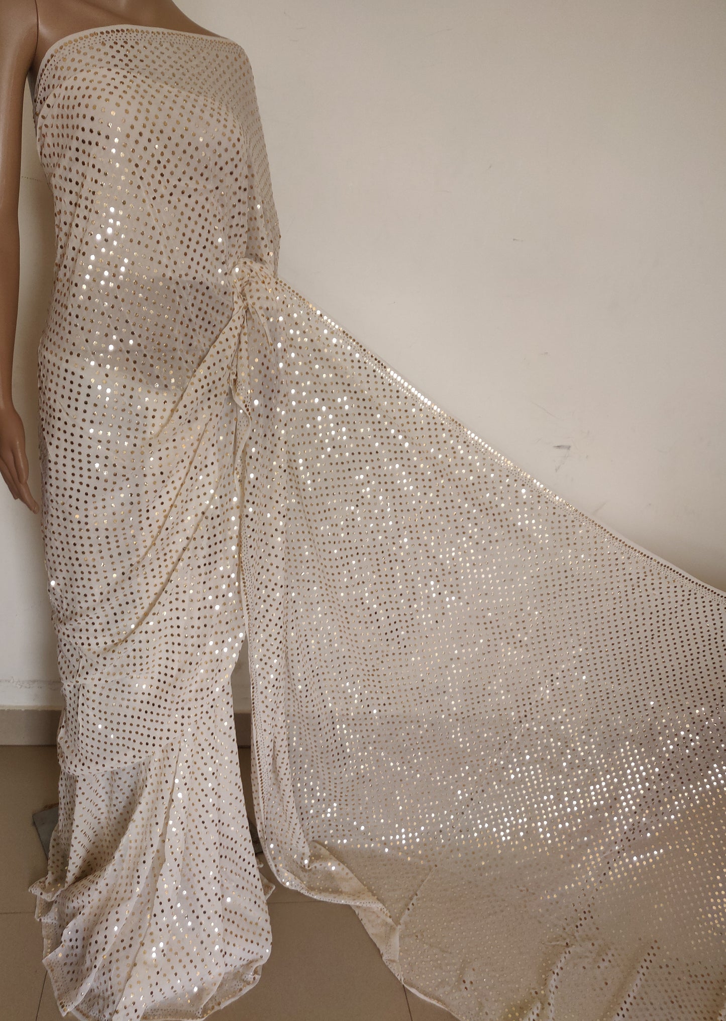 Ruhani allover mukaish Dana pure georgette saree