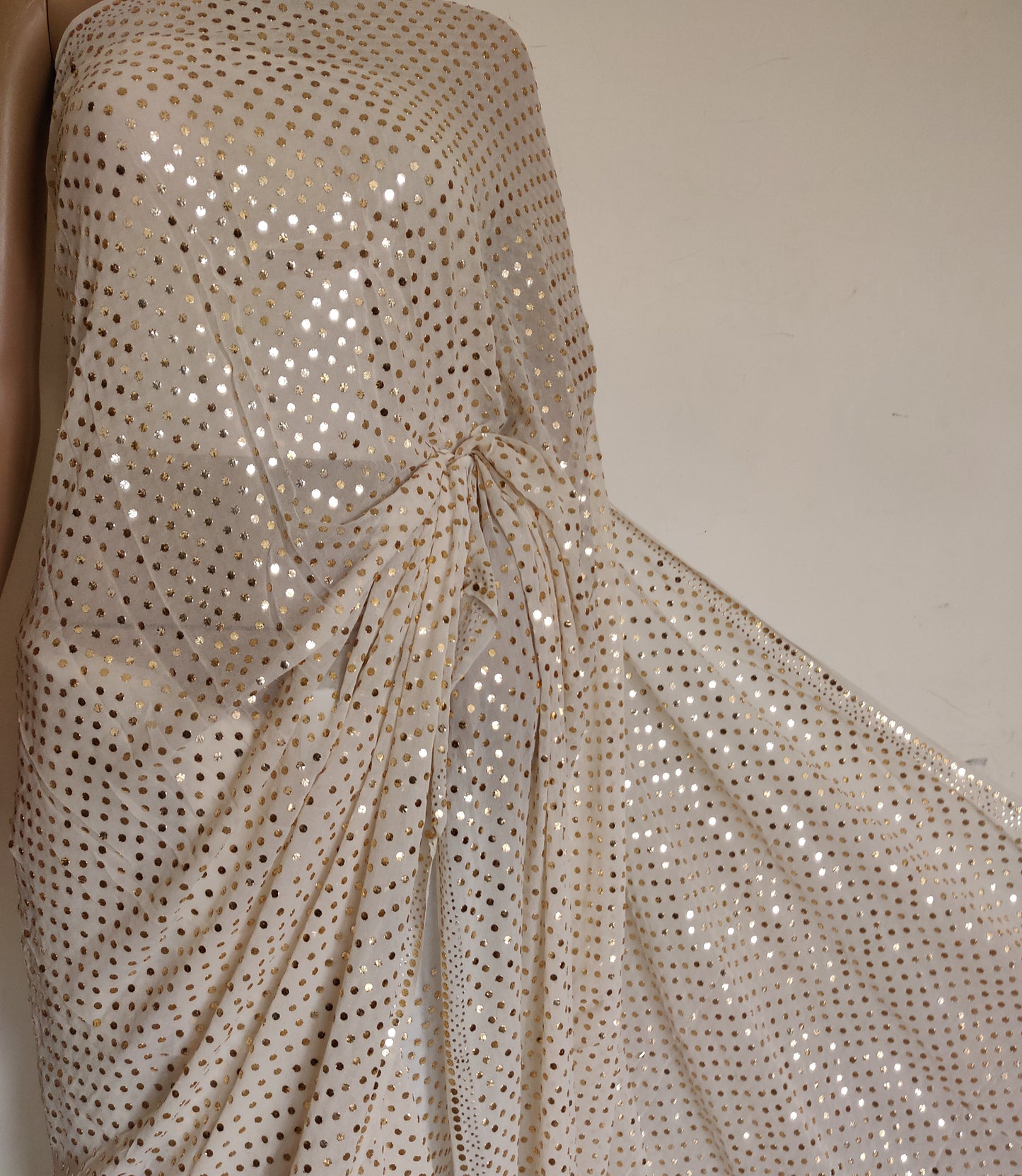Ruhani allover mukaish Dana pure georgette saree