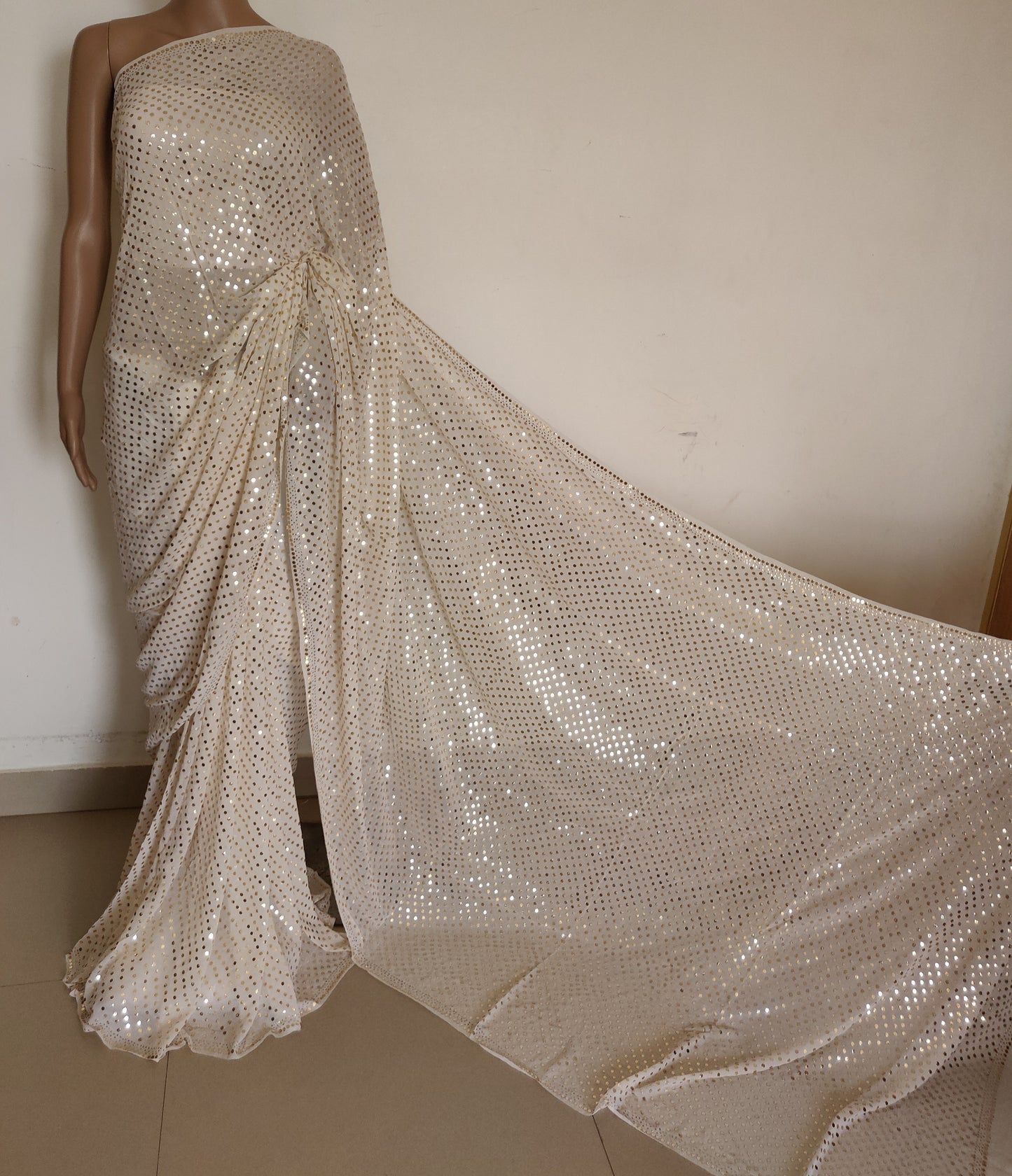 Ruhani allover mukaish Dana pure georgette saree