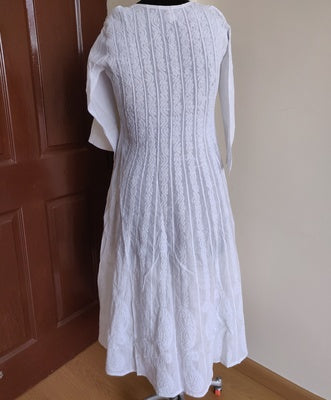 White cotton anarkali with allover chikankari size 38