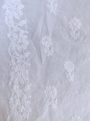 White pure mulmul designer Chikankari dupatta