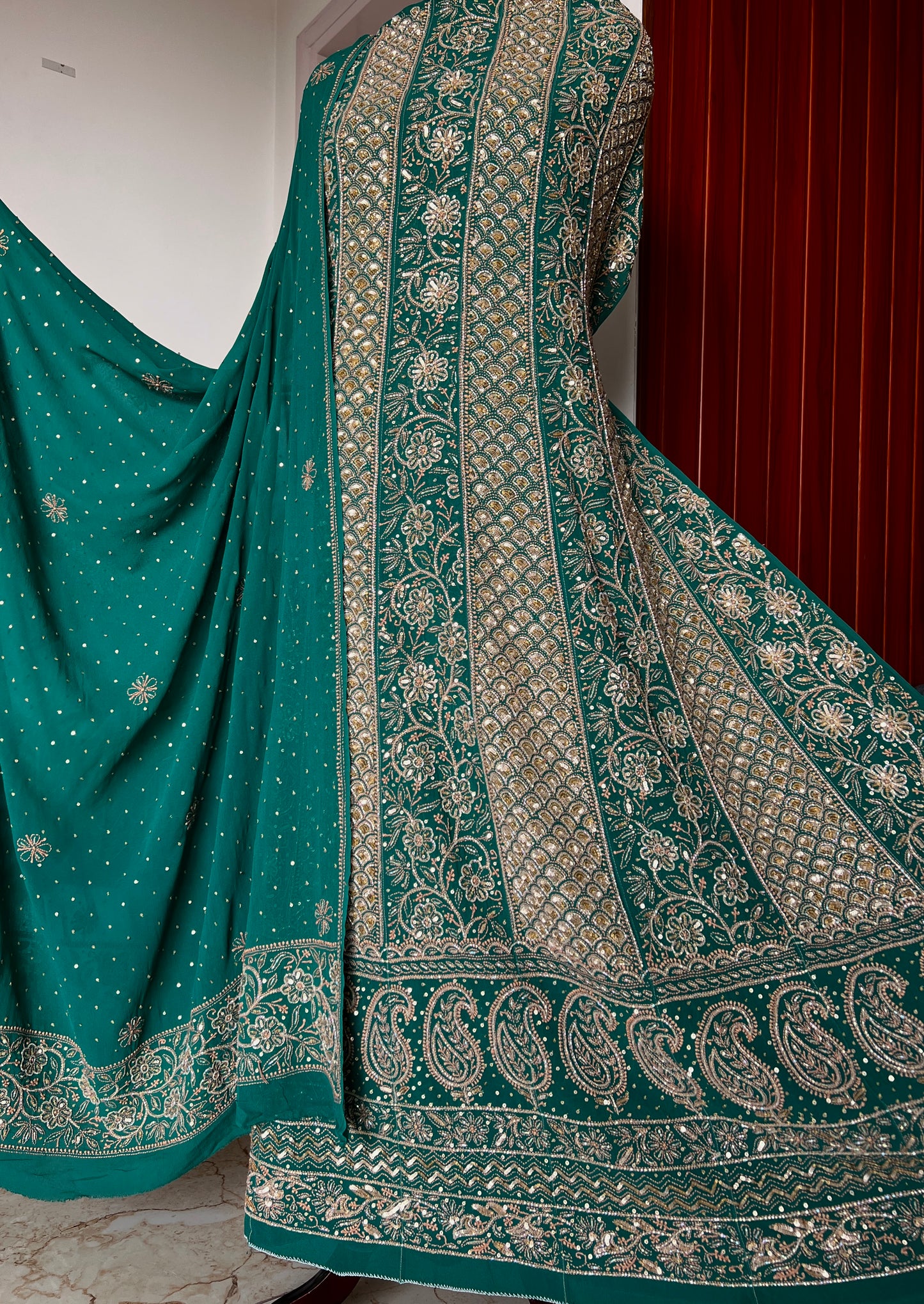 Ruhani Emerald Green Wedding Anarkali