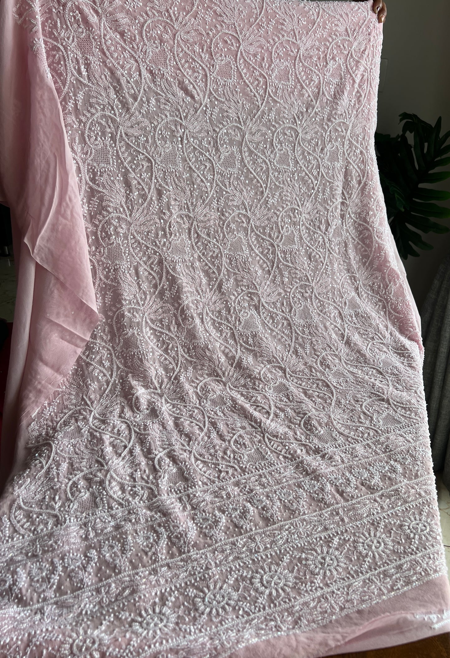 Suhaan Chikankari pearl sequins cut Dana work kurta and dupatta