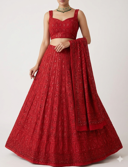 Ruhani Red Exclusive Wedding Lehenga