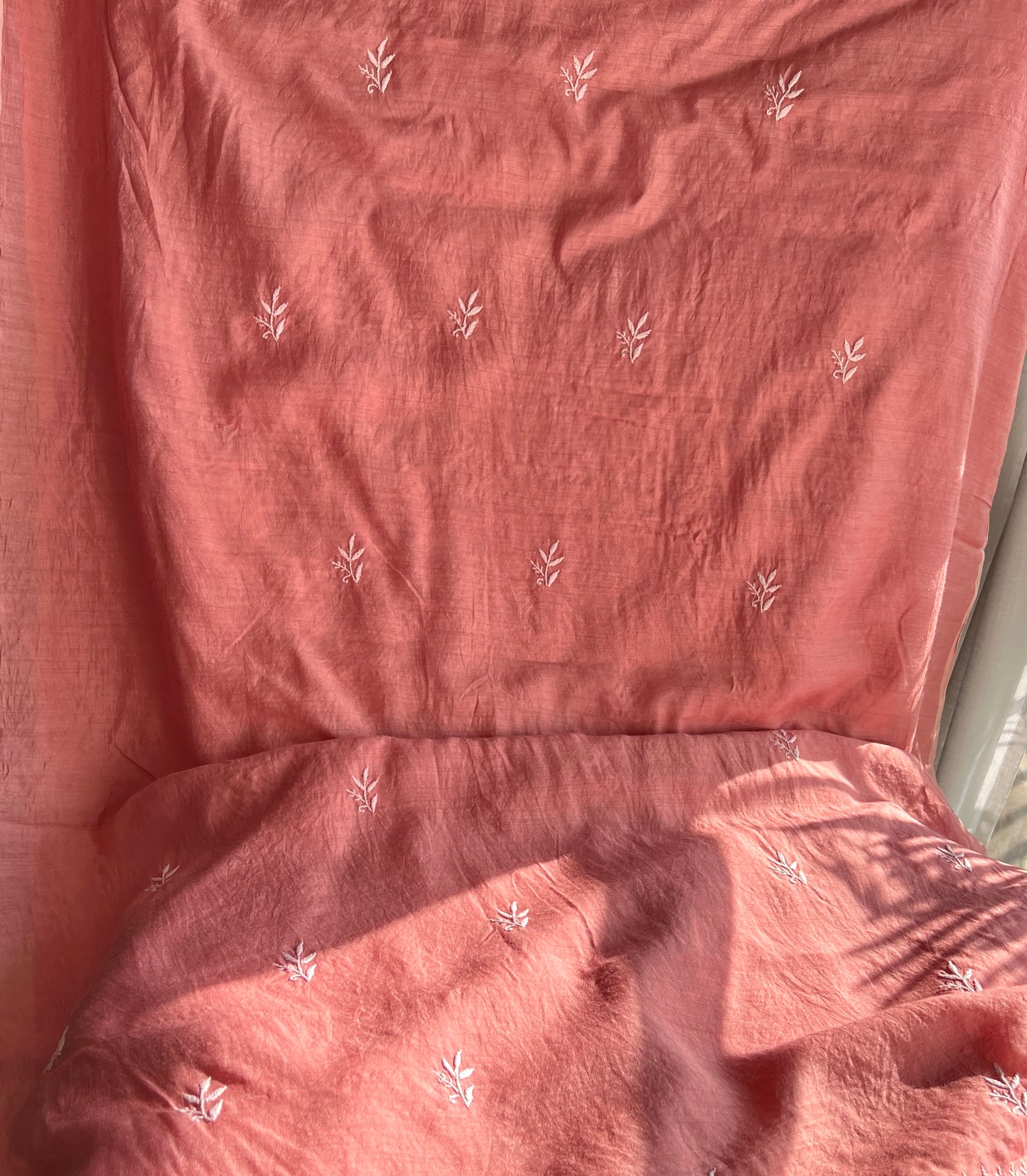 Moonga Silk Chikankari and fine jaali work kurta and dupatta