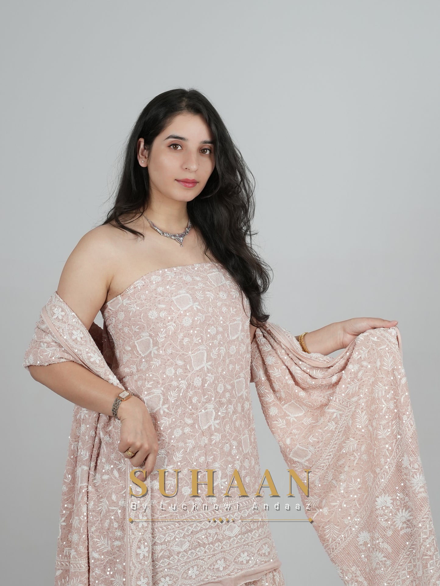 Suhaan Do Taar Chikankari embellished Wedding Lehenga