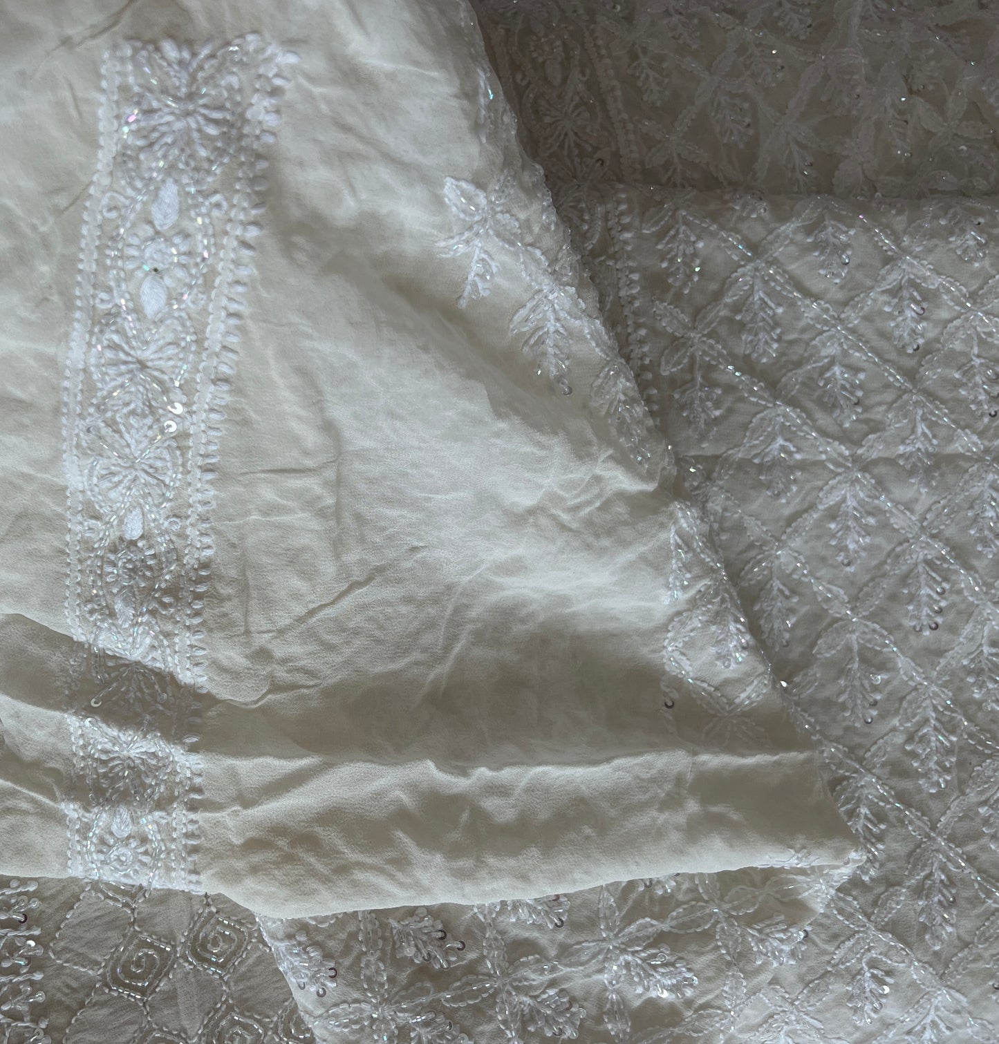 Men’s Wedding sherwani pure georgette with Chikankari cut dana and sequins work