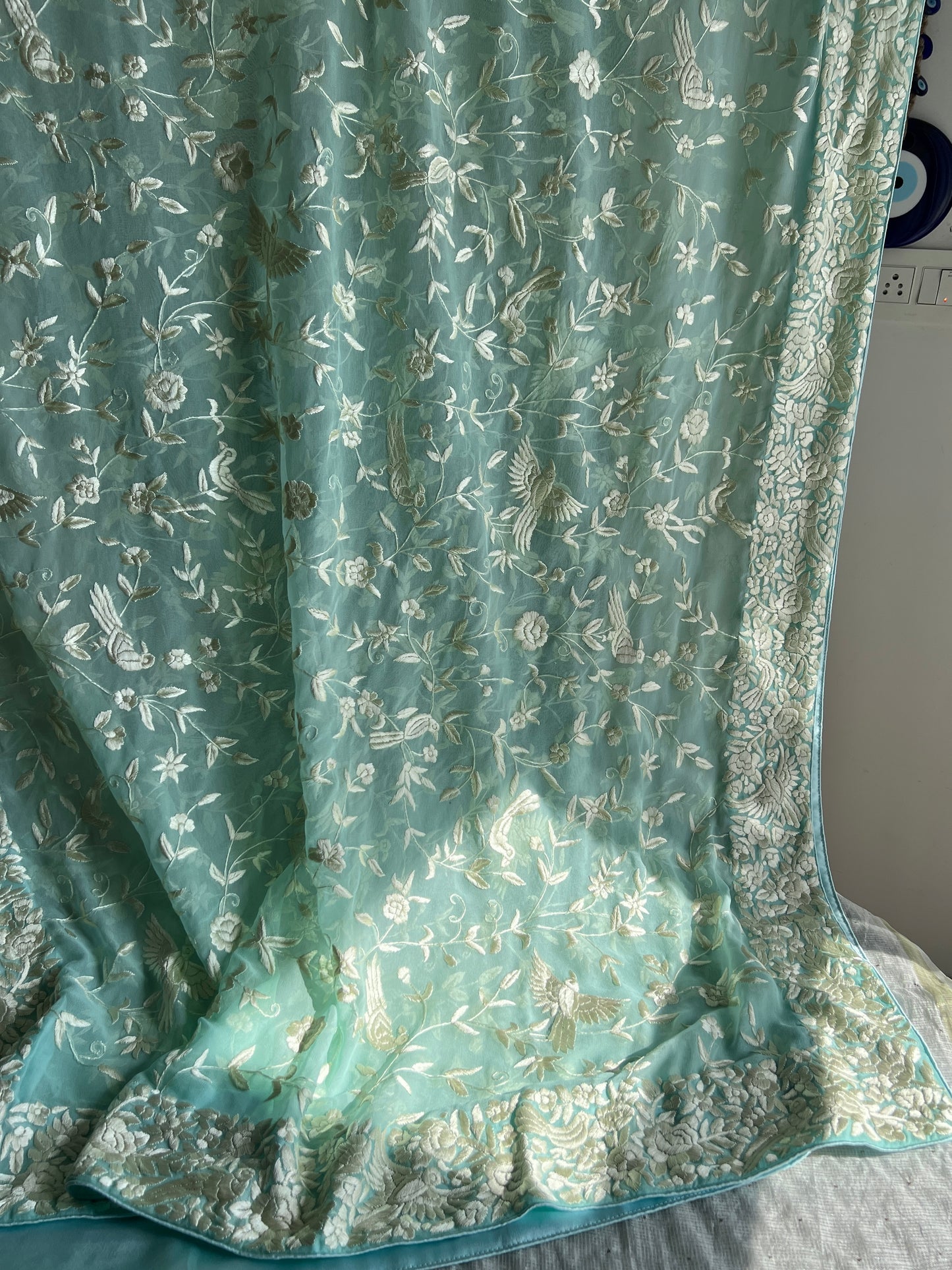 Firozi Masterpiece Parsi Gara Hand Embroidered Dupatta