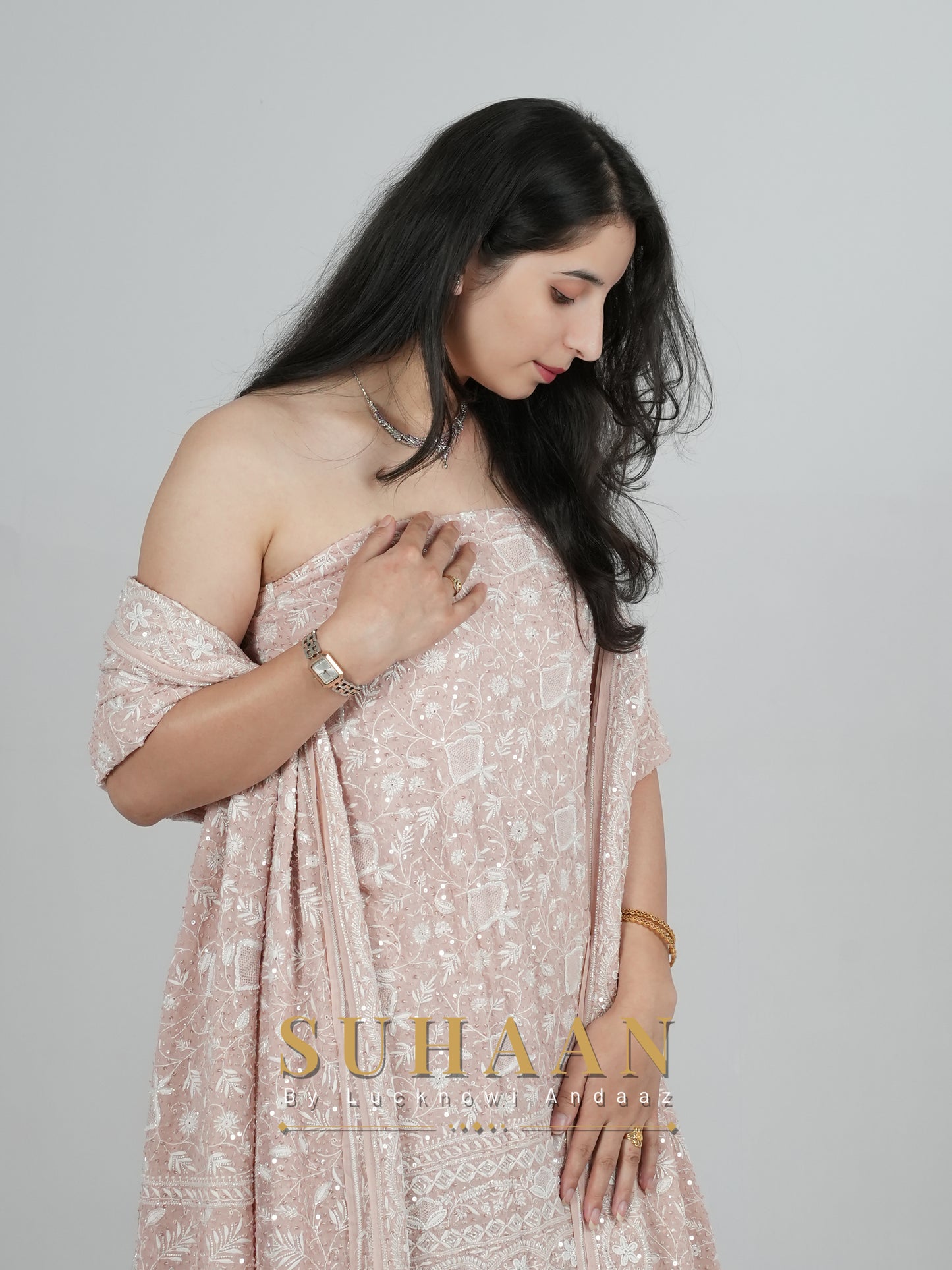 Suhaan Do Taar Chikankari embellished Wedding Lehenga