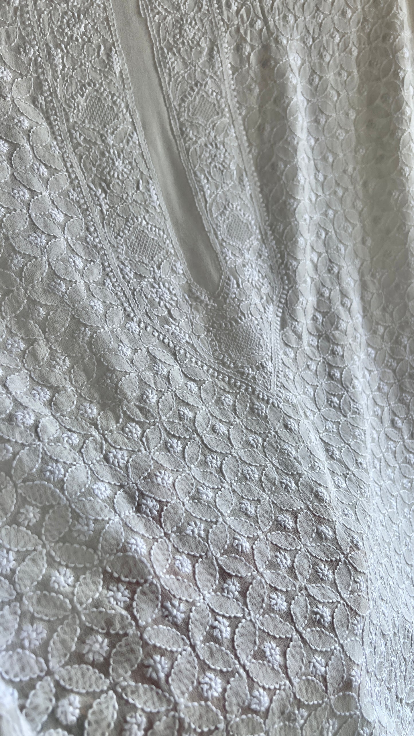 Ivory Allover Chikankari Men's Kurta Fabric