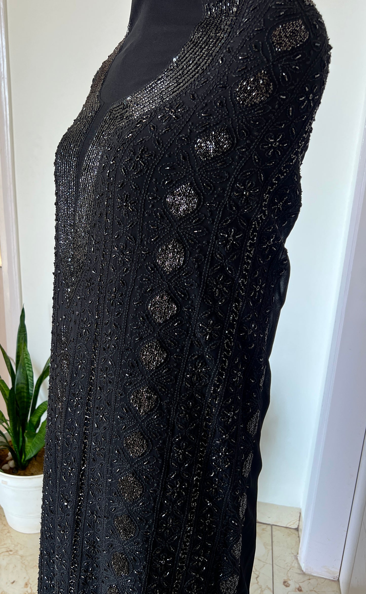 Black Chikankari cut dana sequins work kurta and dupatta