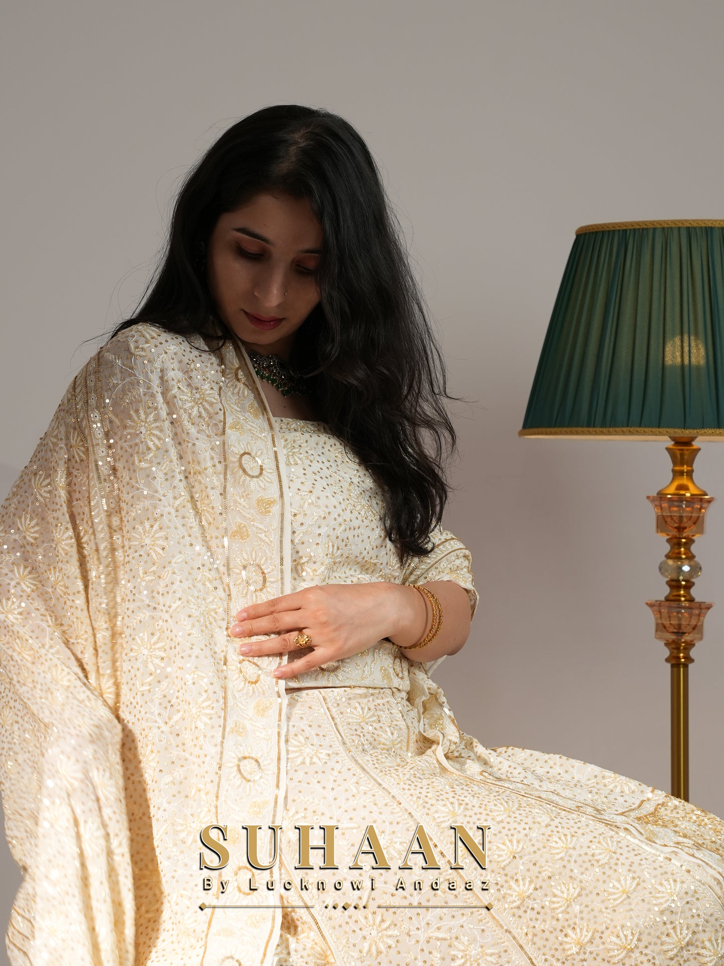 Suhaan Do Taar Chikankari embellished Wedding Lehenga