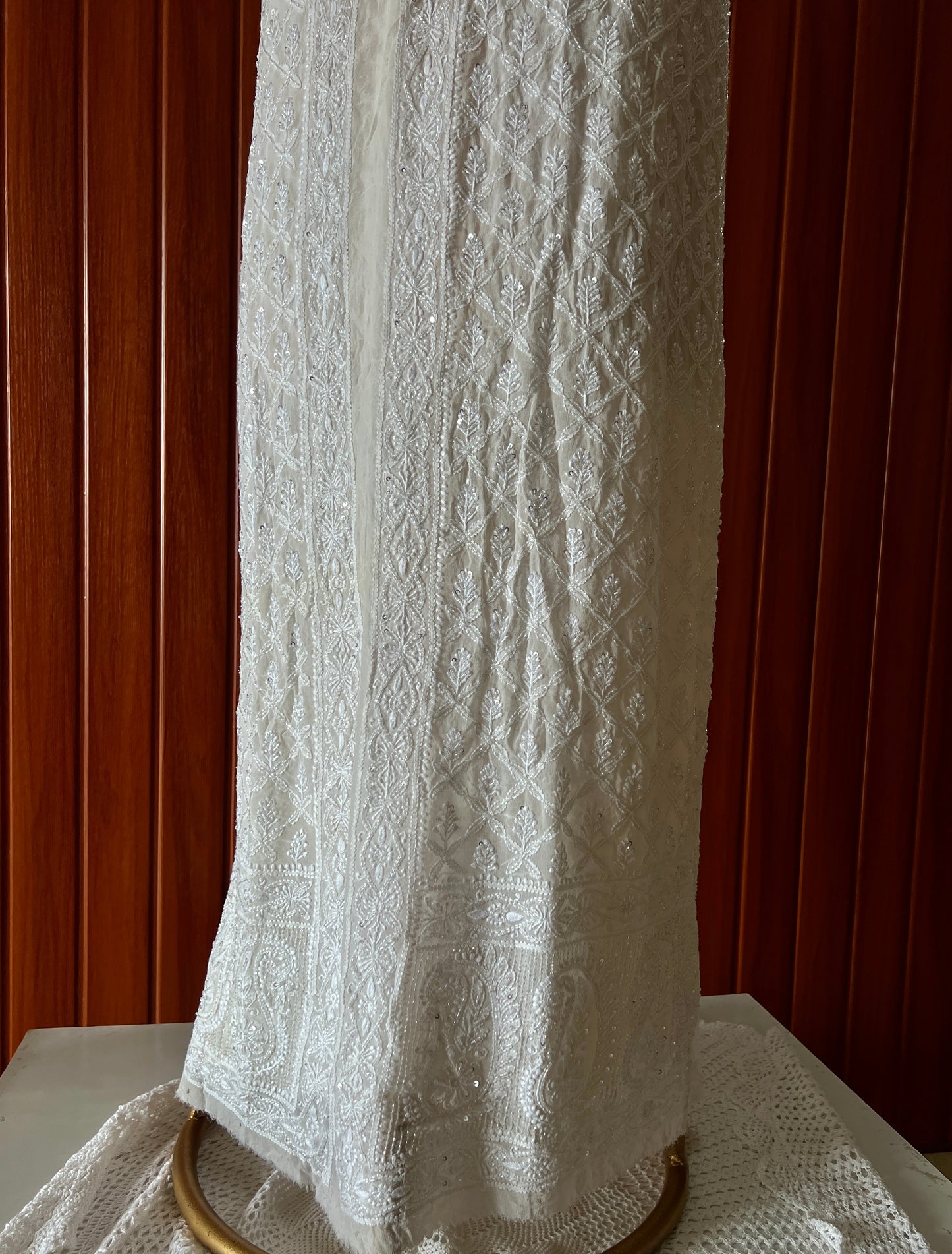 Men’s Wedding sherwani pure georgette with Chikankari cut dana and sequins work