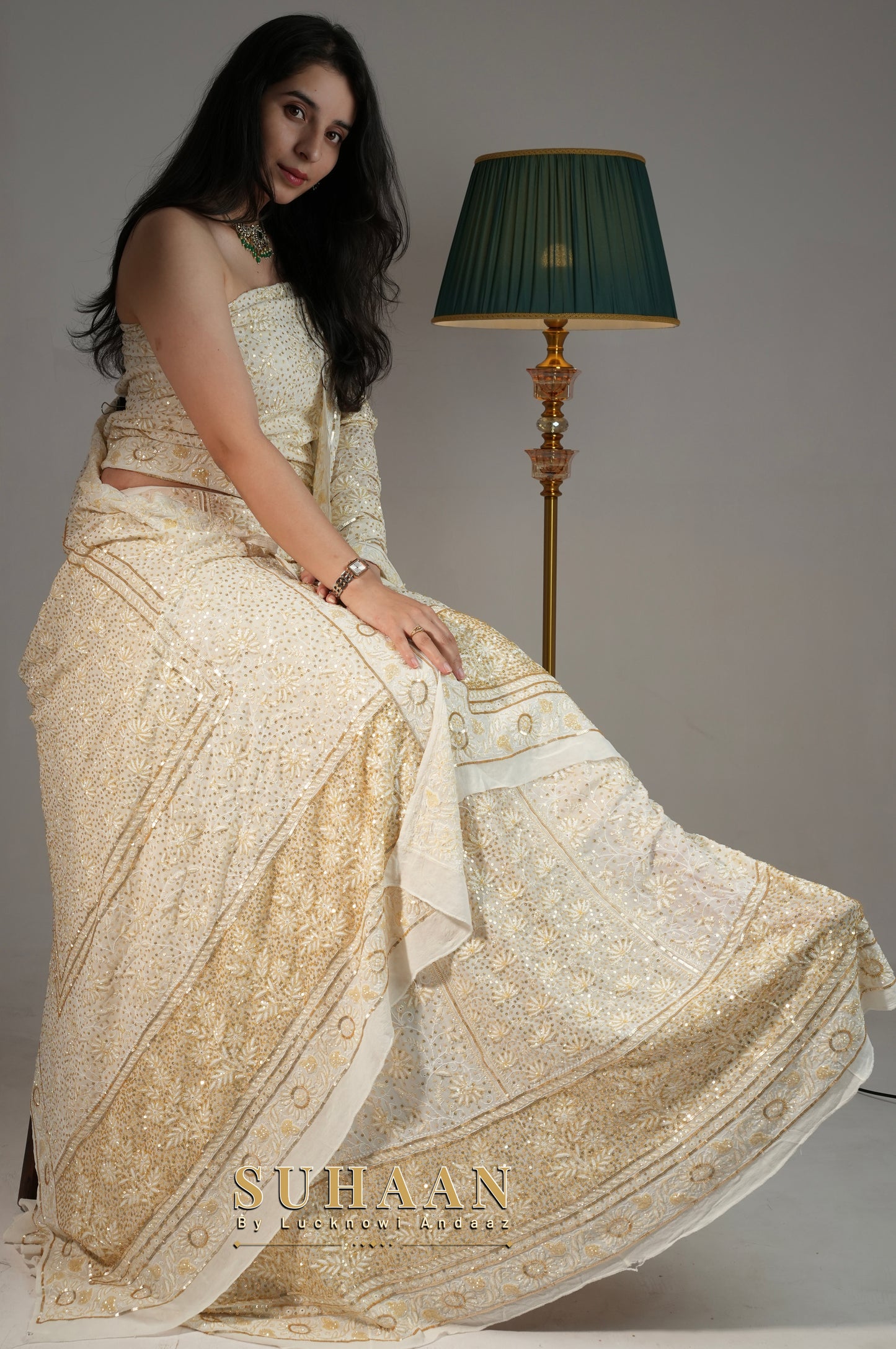 Suhaan Do Taar Chikankari embellished Wedding Lehenga