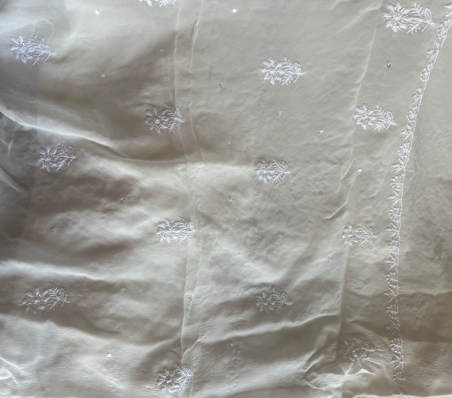 Suhaan Chikankari sequins cut Dana work kurta and dupatta