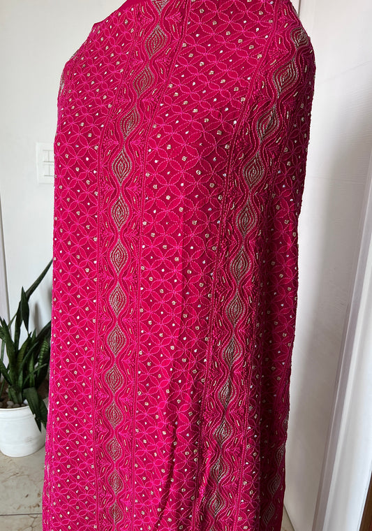 Chikankari golden Cut Dana and aari work Kurta and Dupatta