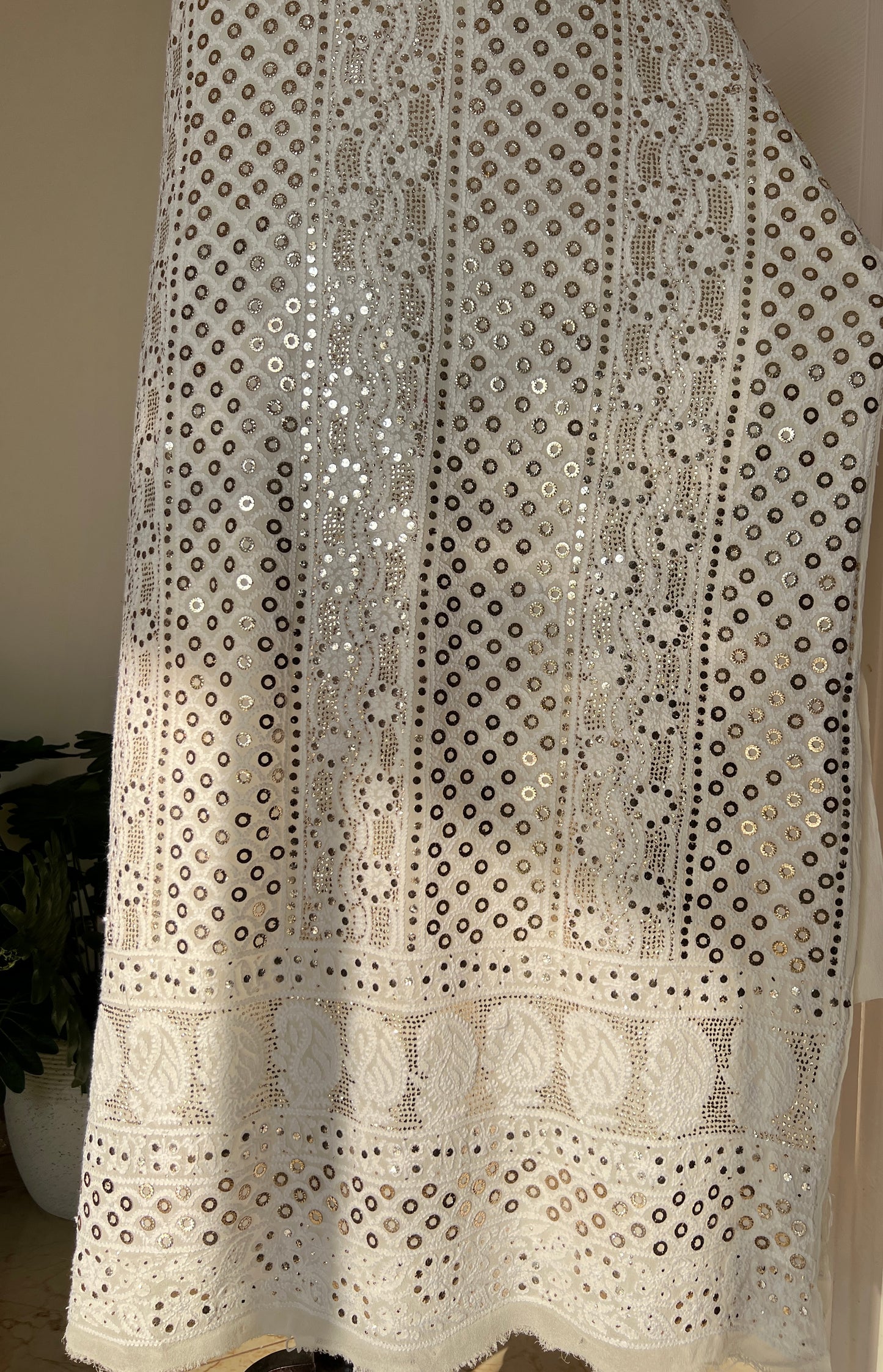 Chikankari and Ring Mukaish Kurta and Dupatta