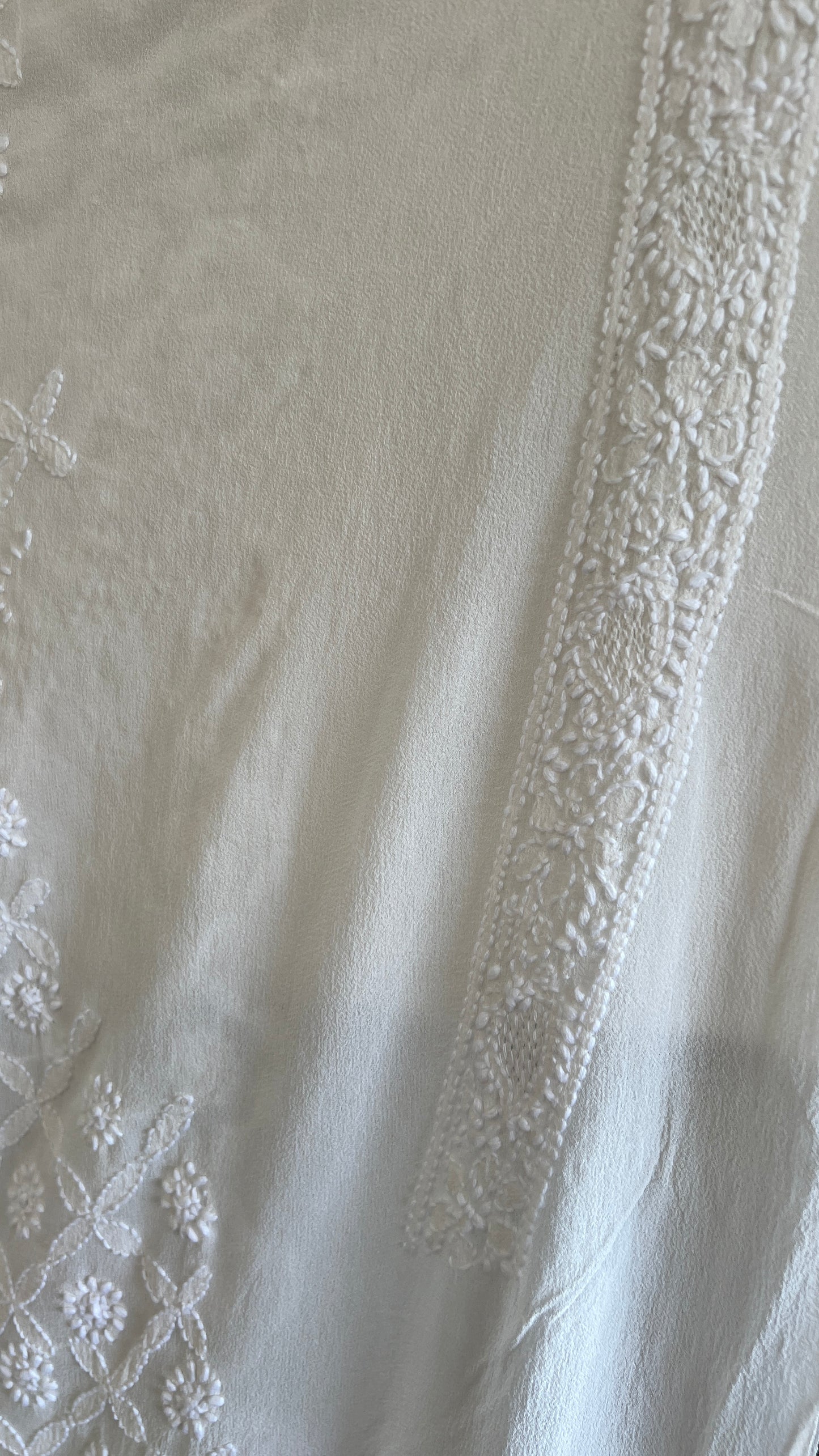 Ivory Allover Chikankari Men's Kurta Fabric