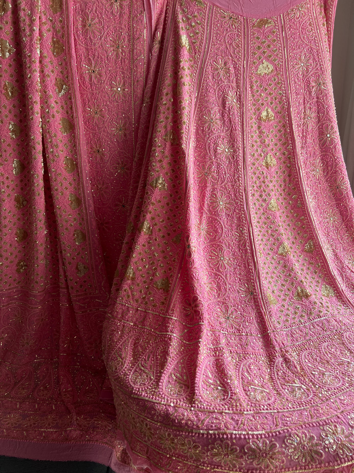 Masterpiece Ruhani Pink Chikankari Sequins Wedding Lehenga