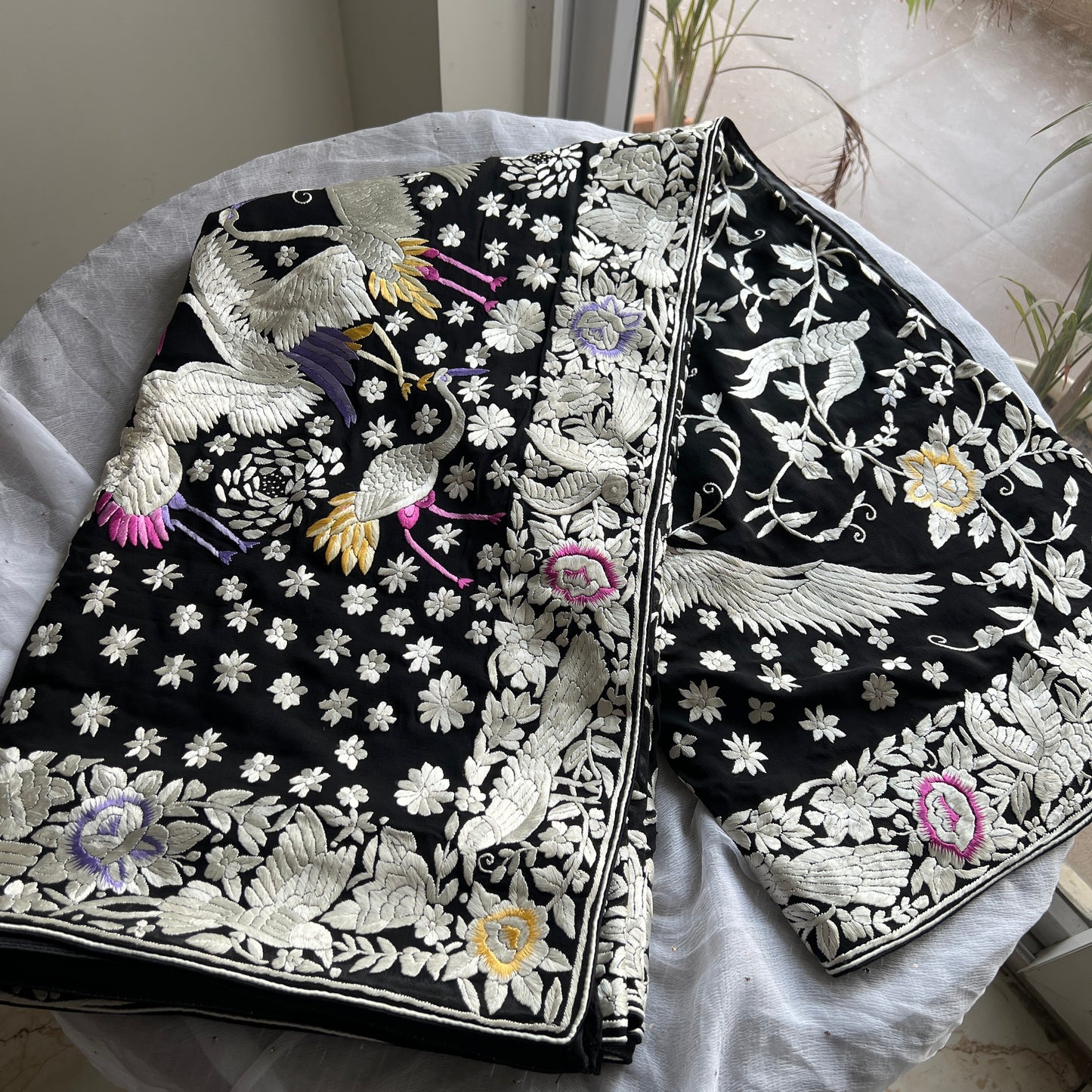 Black Masterpiece Parsi Gara Pure Georgette Saree