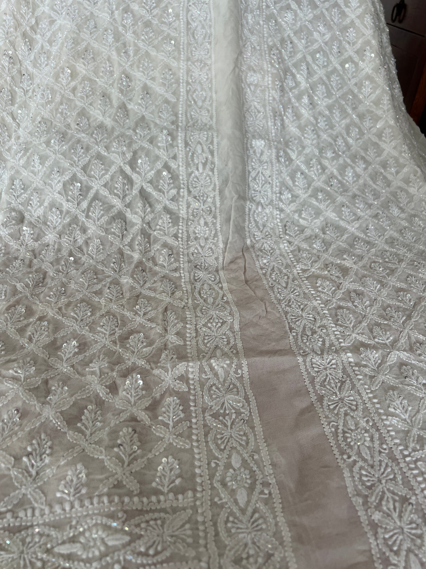 Men’s Wedding sherwani pure georgette with Chikankari cut dana and sequins work