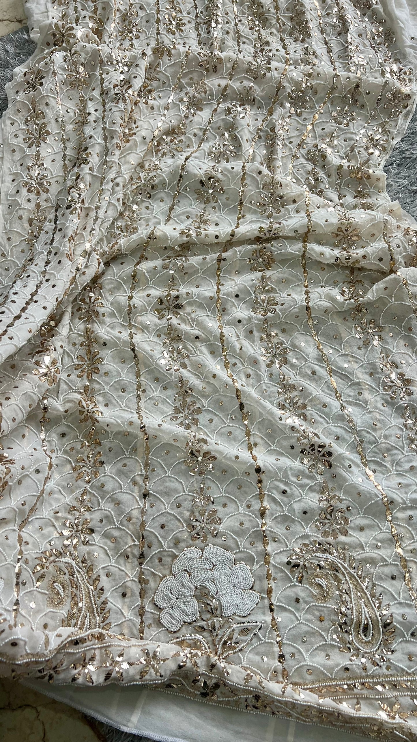 Ruhani Badla and Pearl Embroidered Anarkali Suit