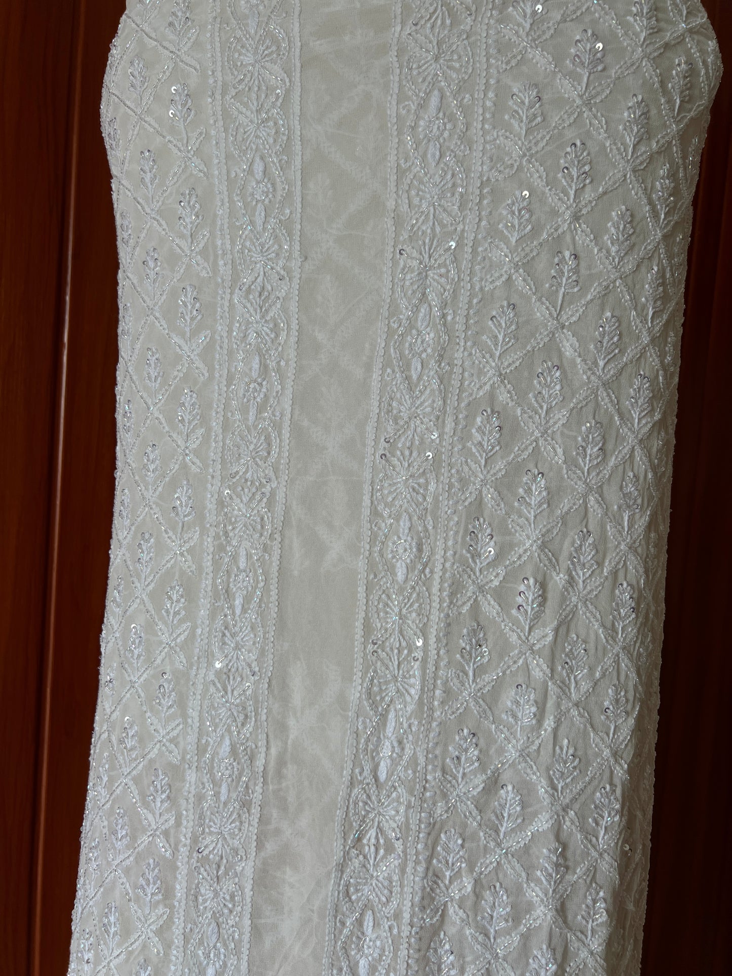 Men’s Wedding sherwani pure georgette with Chikankari cut dana and sequins work