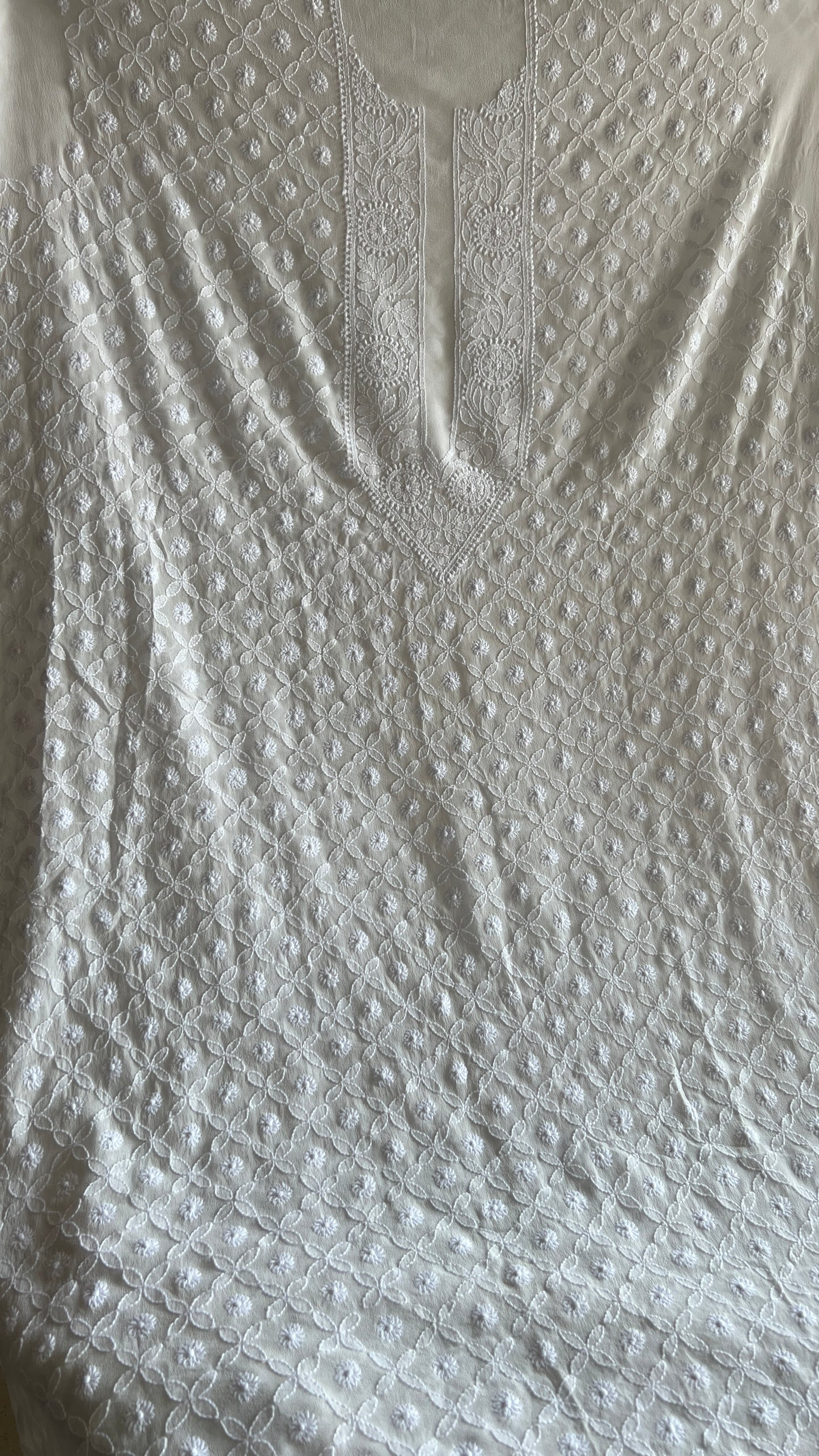 Ivory Allover Chikankari Men's Kurta Fabric