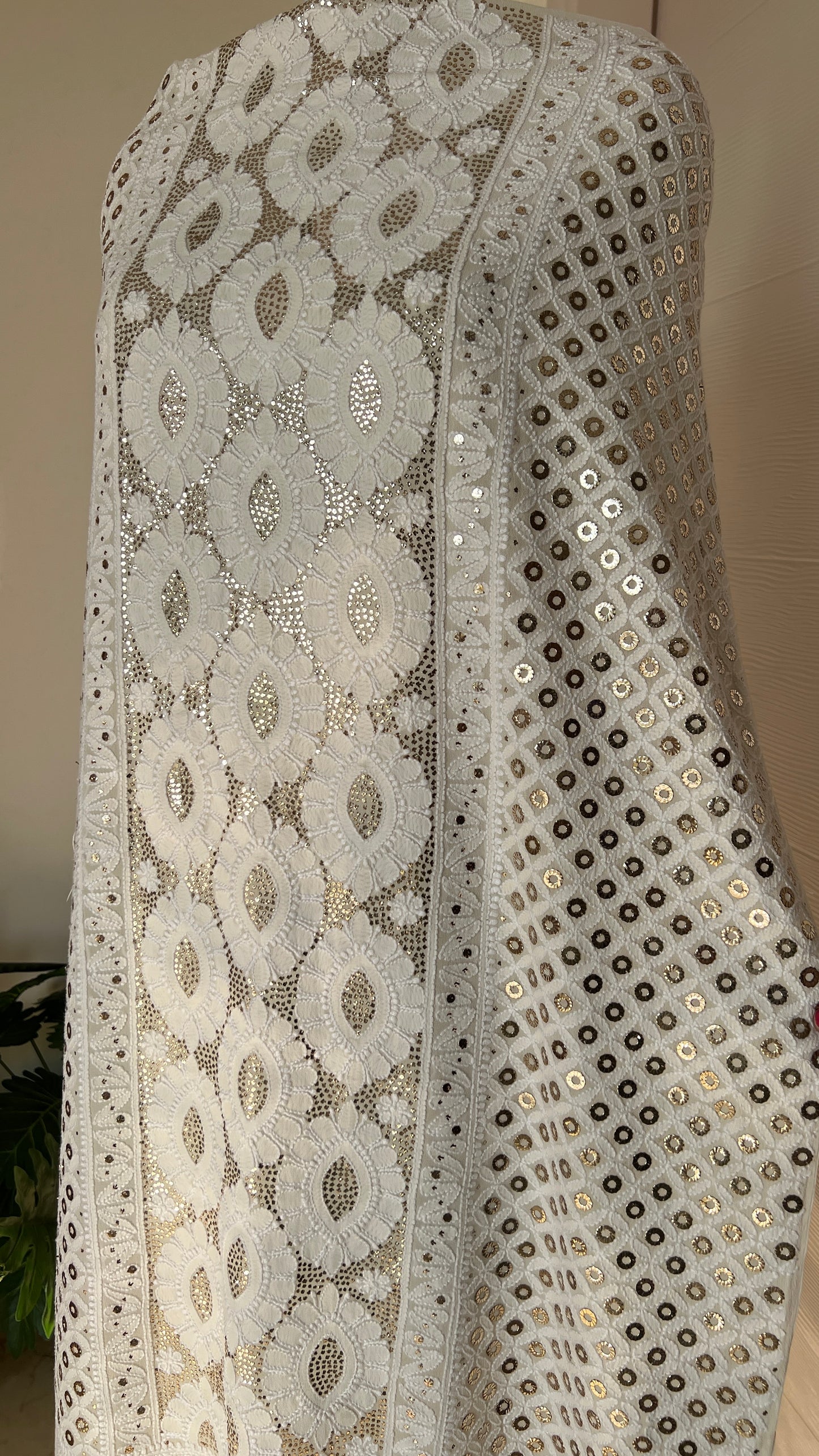 Chikankari and Ring Mukaish Kurta and Dupatta