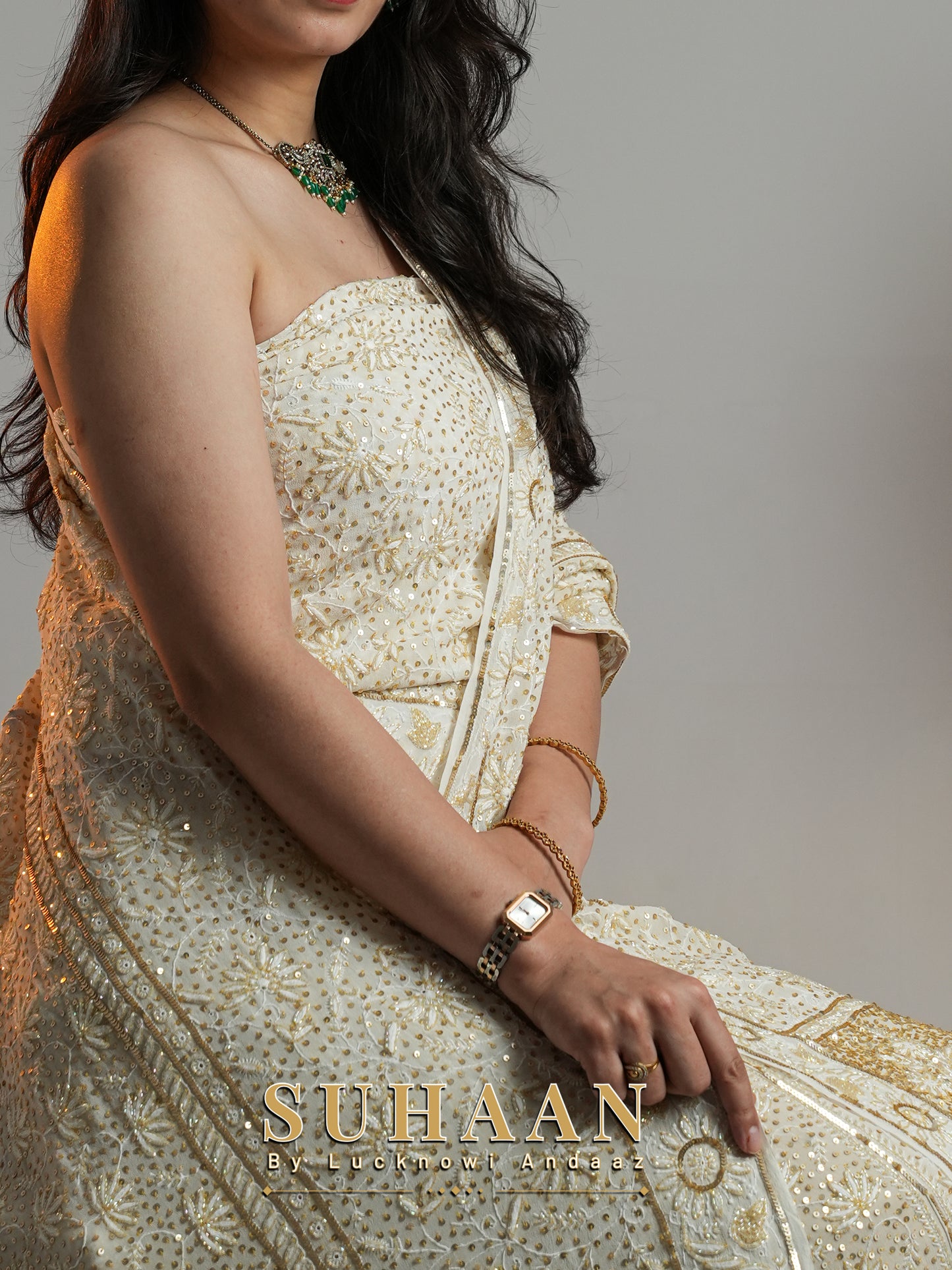 Suhaan Do Taar Chikankari embellished Wedding Lehenga