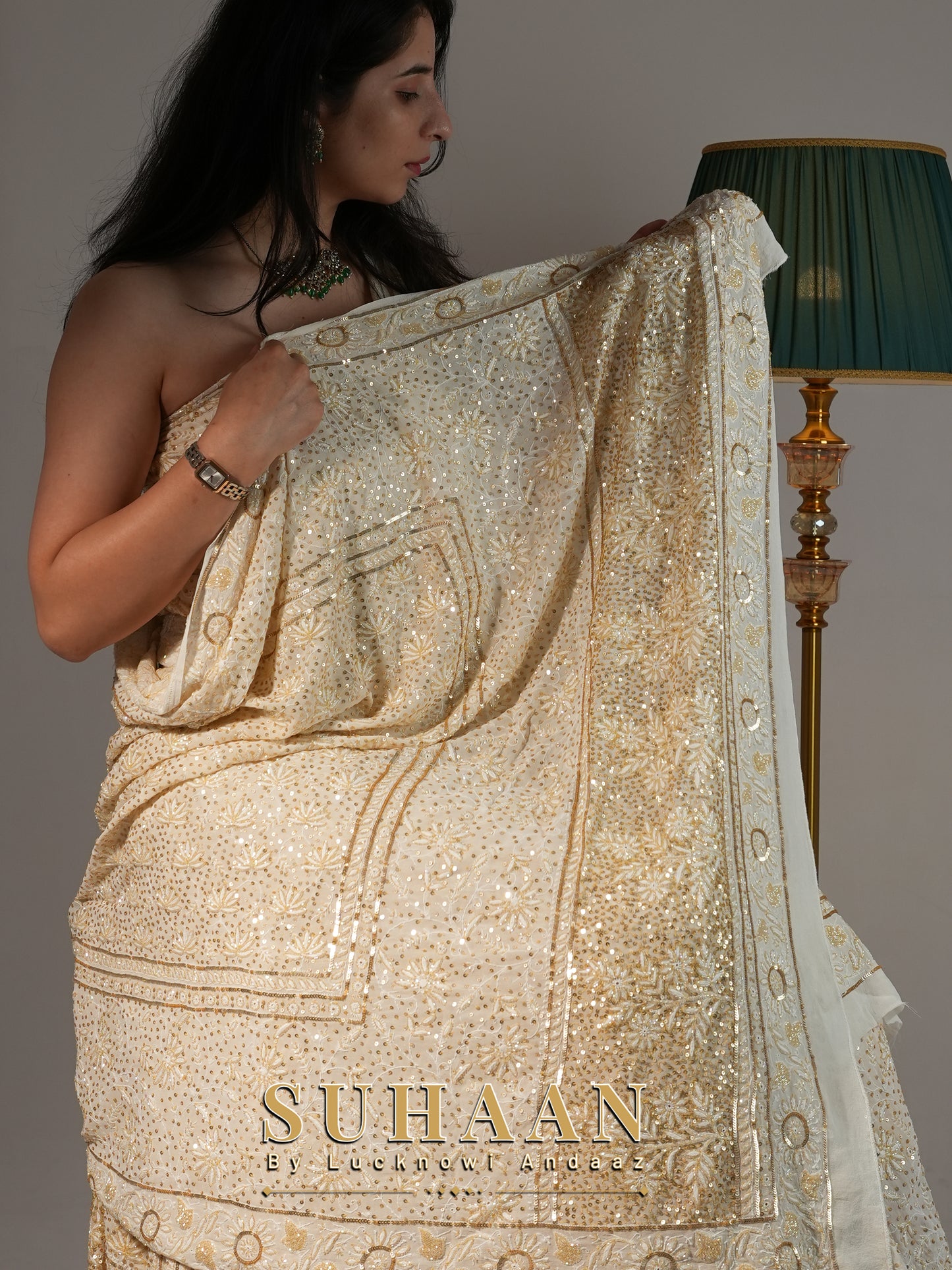 Suhaan Do Taar Chikankari embellished Wedding Lehenga
