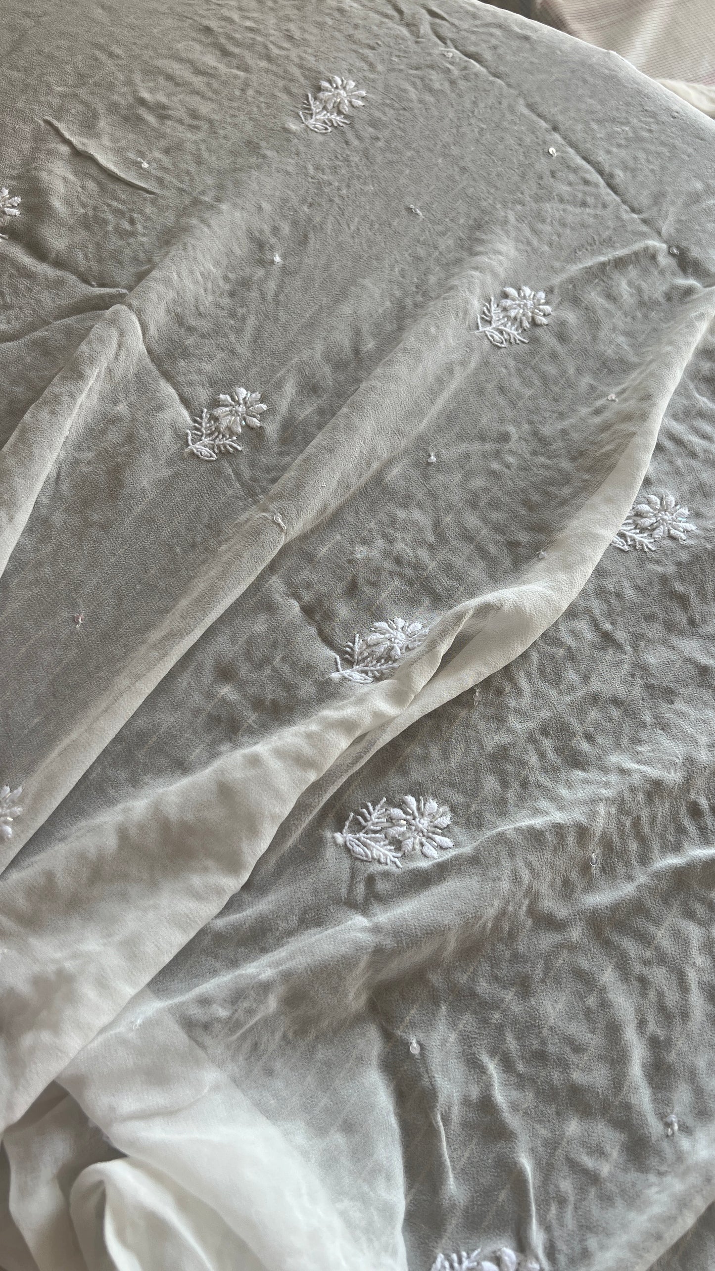 Suhaan Chikankari sequins cut Dana work kurta and dupatta