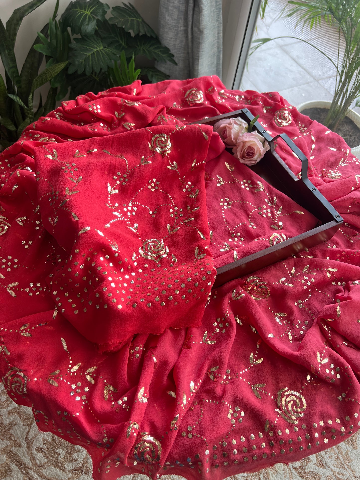 Gulaab Badla and Mukaish work Kurta & Dupatta Set