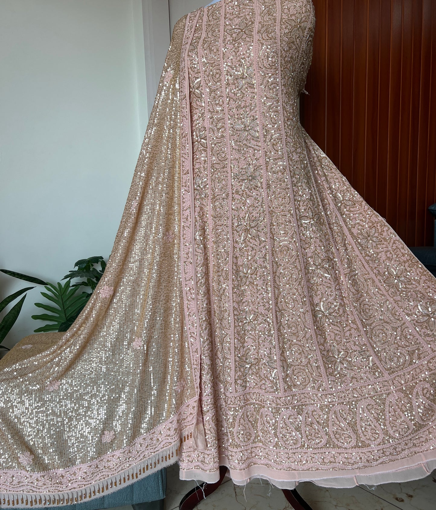 Ruhani Dusty Pink Luxurious Wedding Anarkali