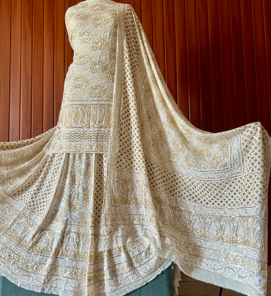Masterpiece Gulaab Chikankari Sequins Wedding Lehenga
