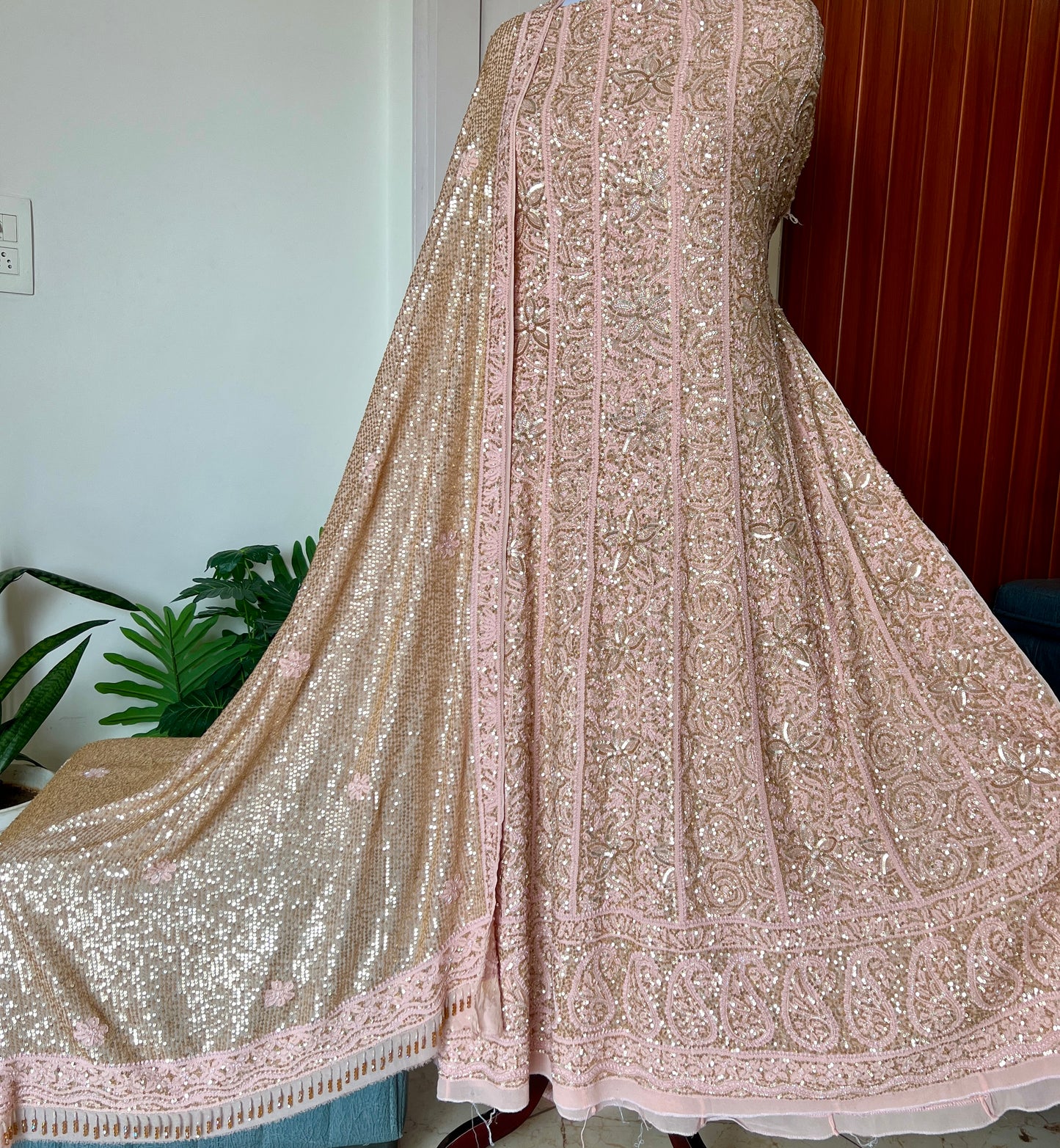 Ruhani Dusty Pink Luxurious Wedding Anarkali