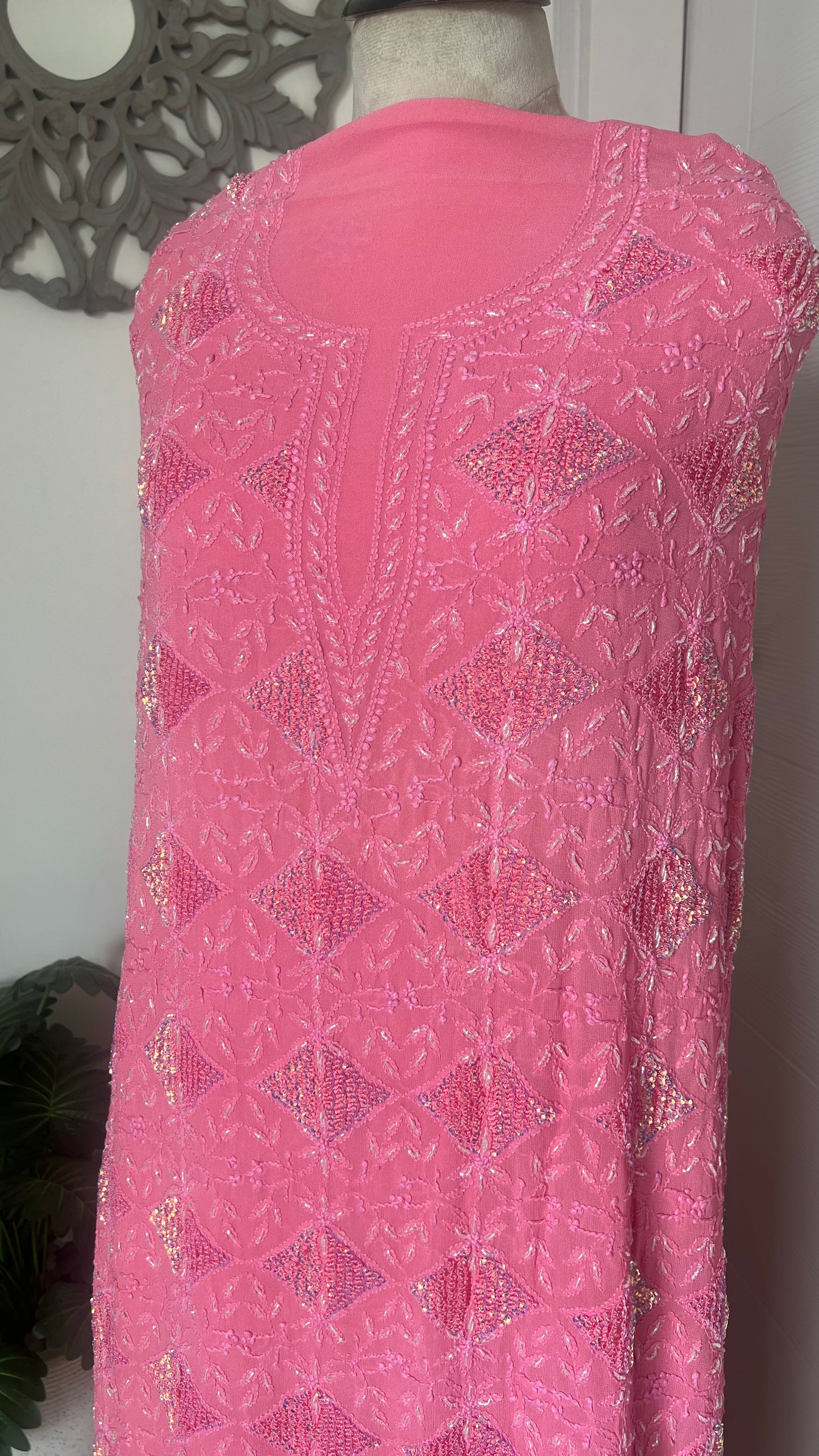 Chikankari cut dana sequins and Resham work kurta and dupatta