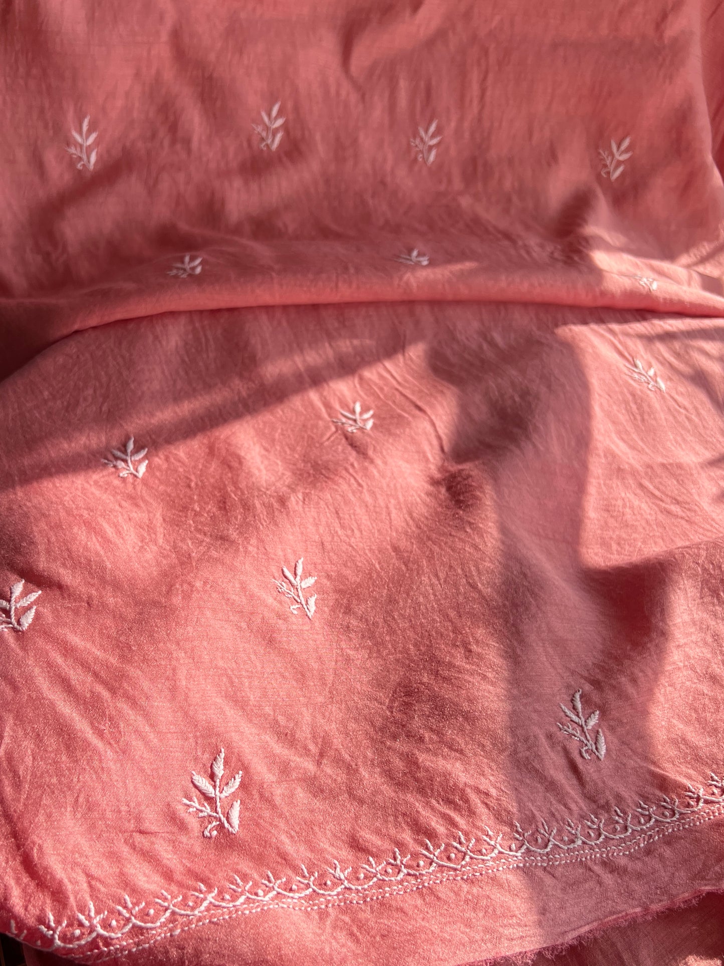 Moonga Silk Chikankari and fine jaali work kurta and dupatta