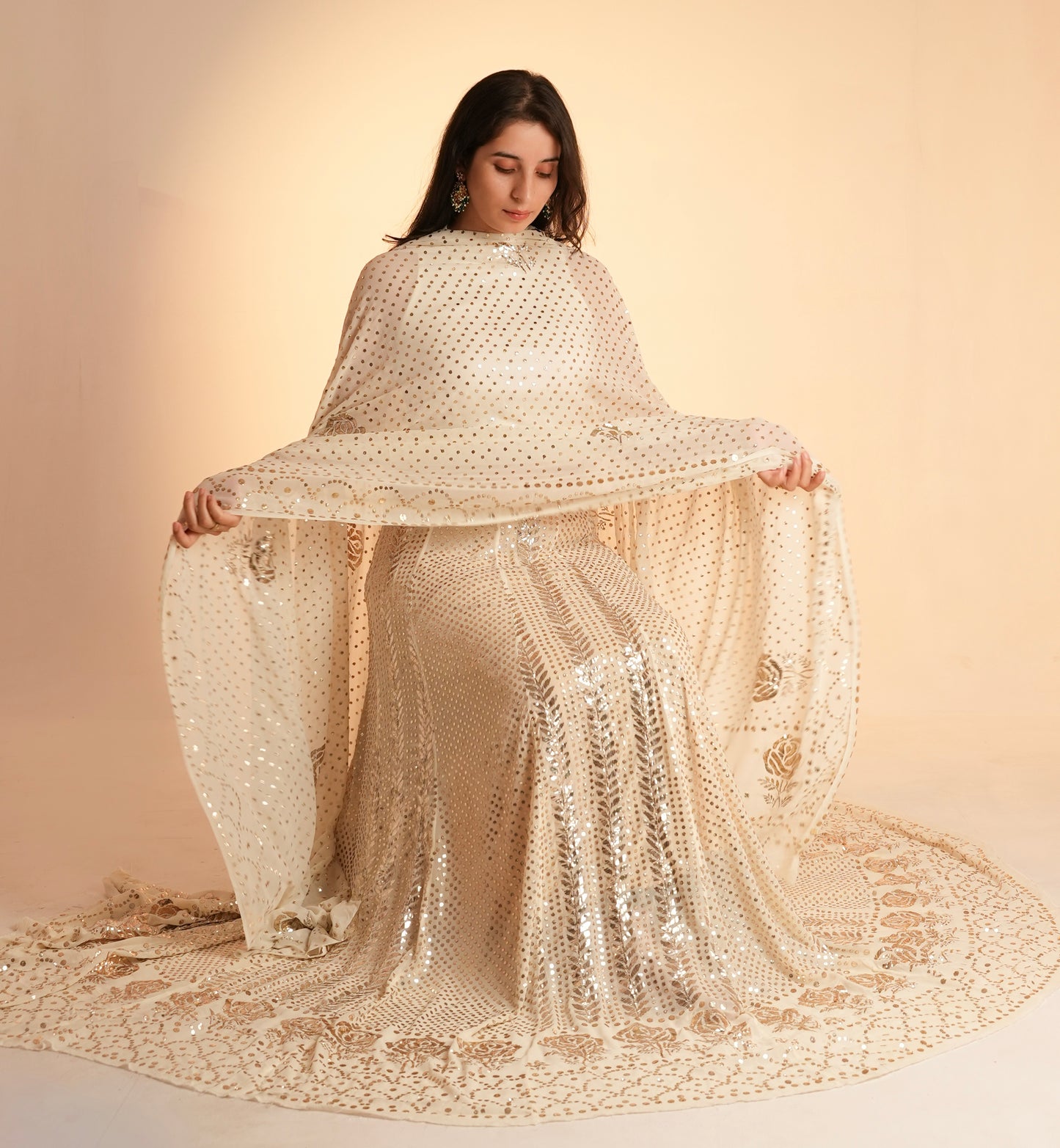 Ruhani designer Badla and mukaish pure georgette lehenga set