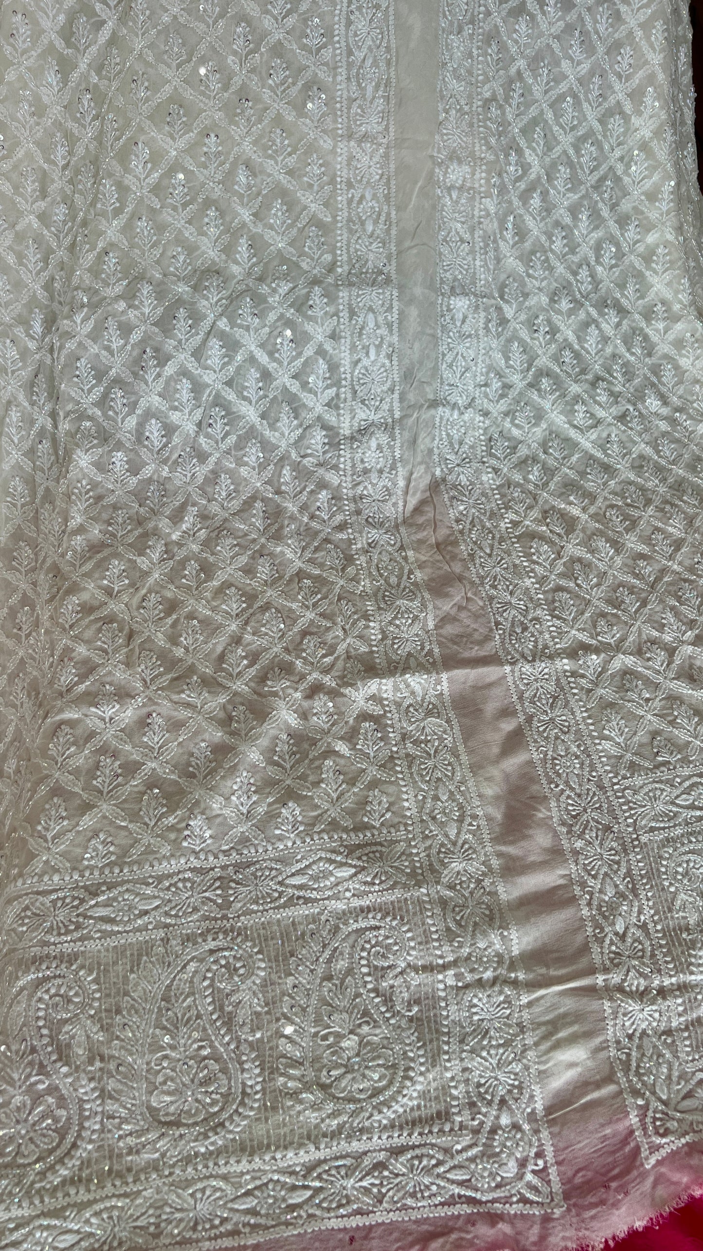Men’s Wedding sherwani pure georgette with Chikankari cut dana and sequins work