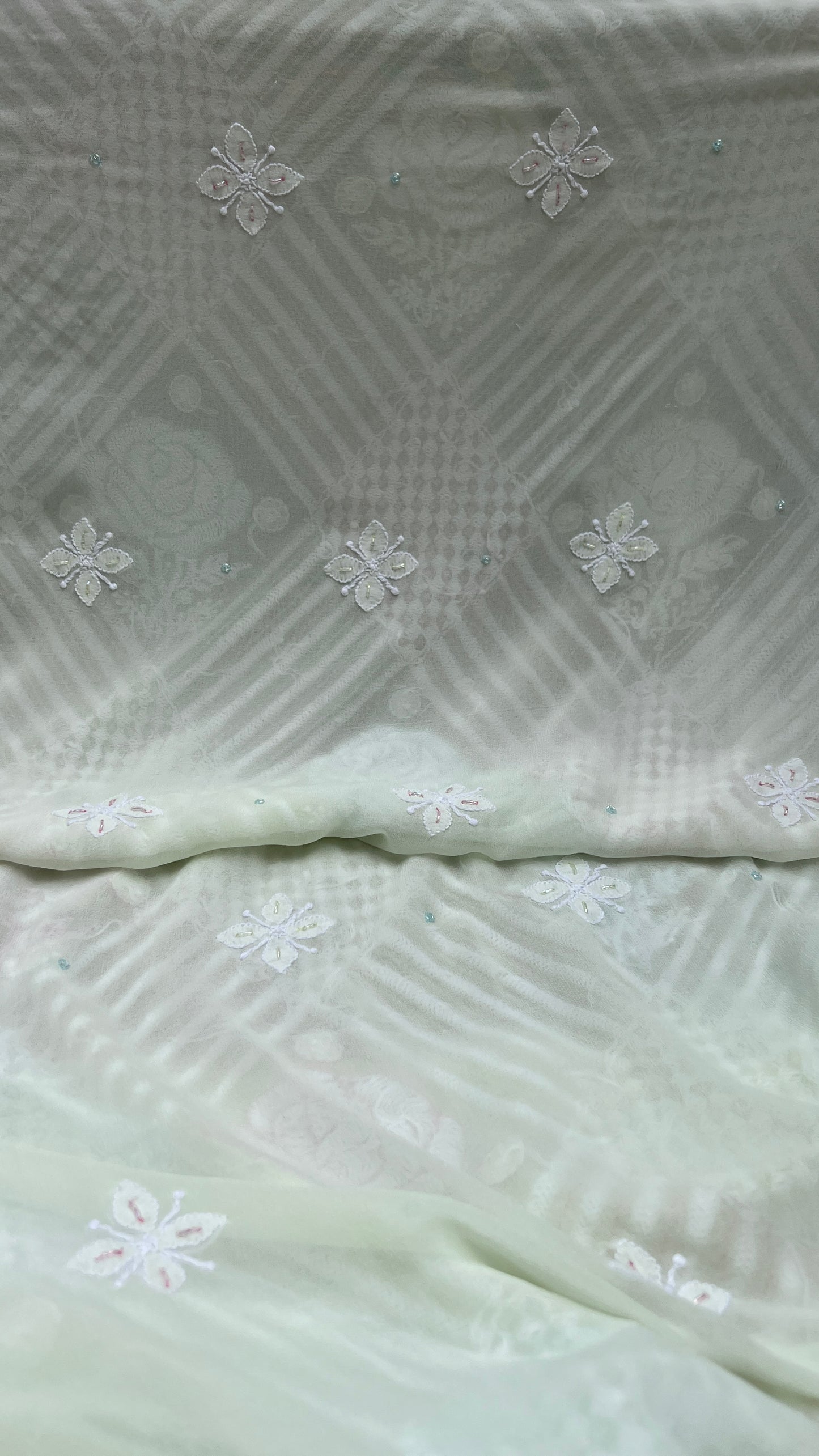 Light pista green with multi cut dana sequins kurta and dupatta