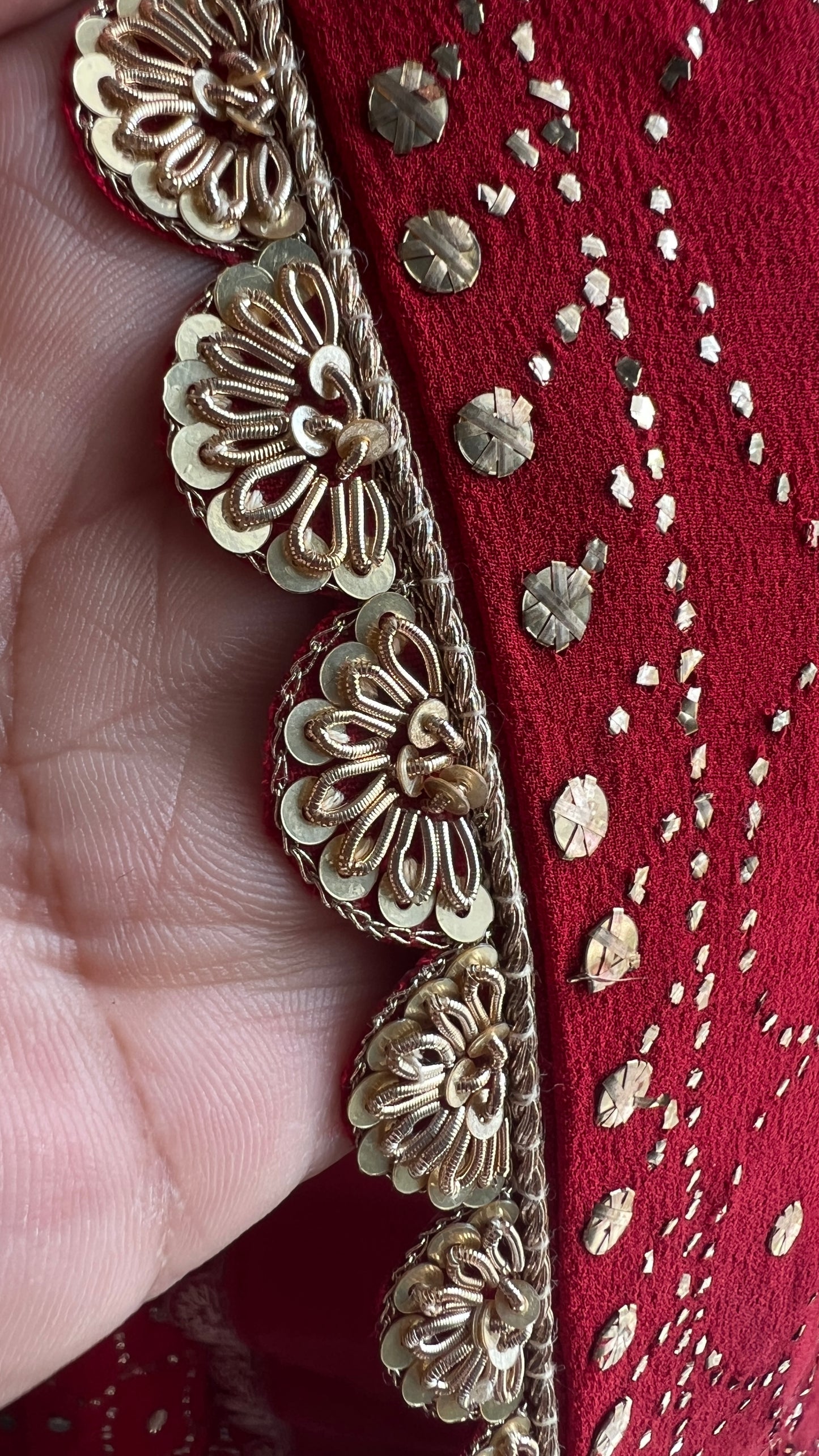 Ruhani Red Heavy Mukaish Wedding Dupatta